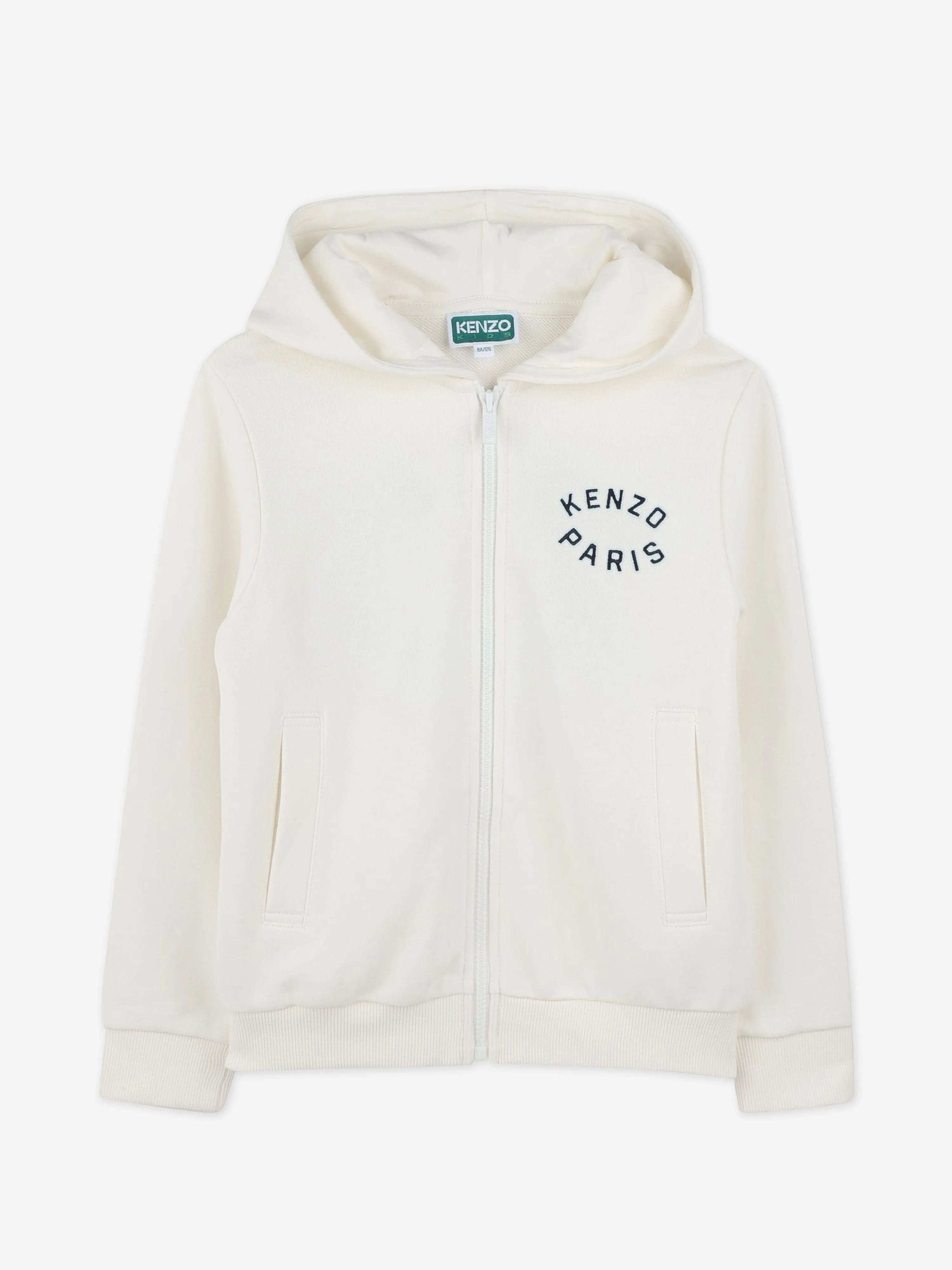 Kids Logo Zip Up Top in Ivory