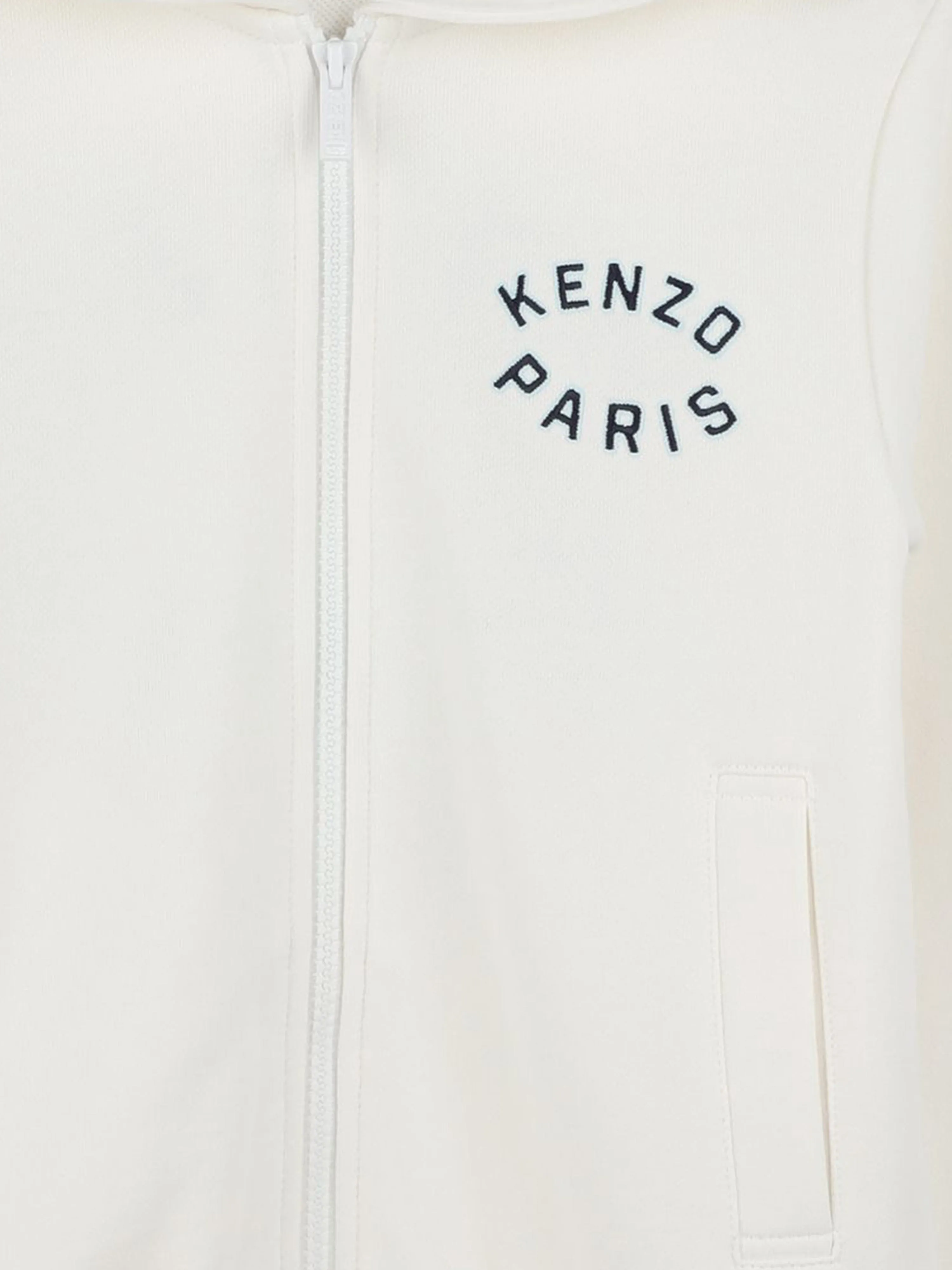 Kids Logo Zip Up Top in Ivory