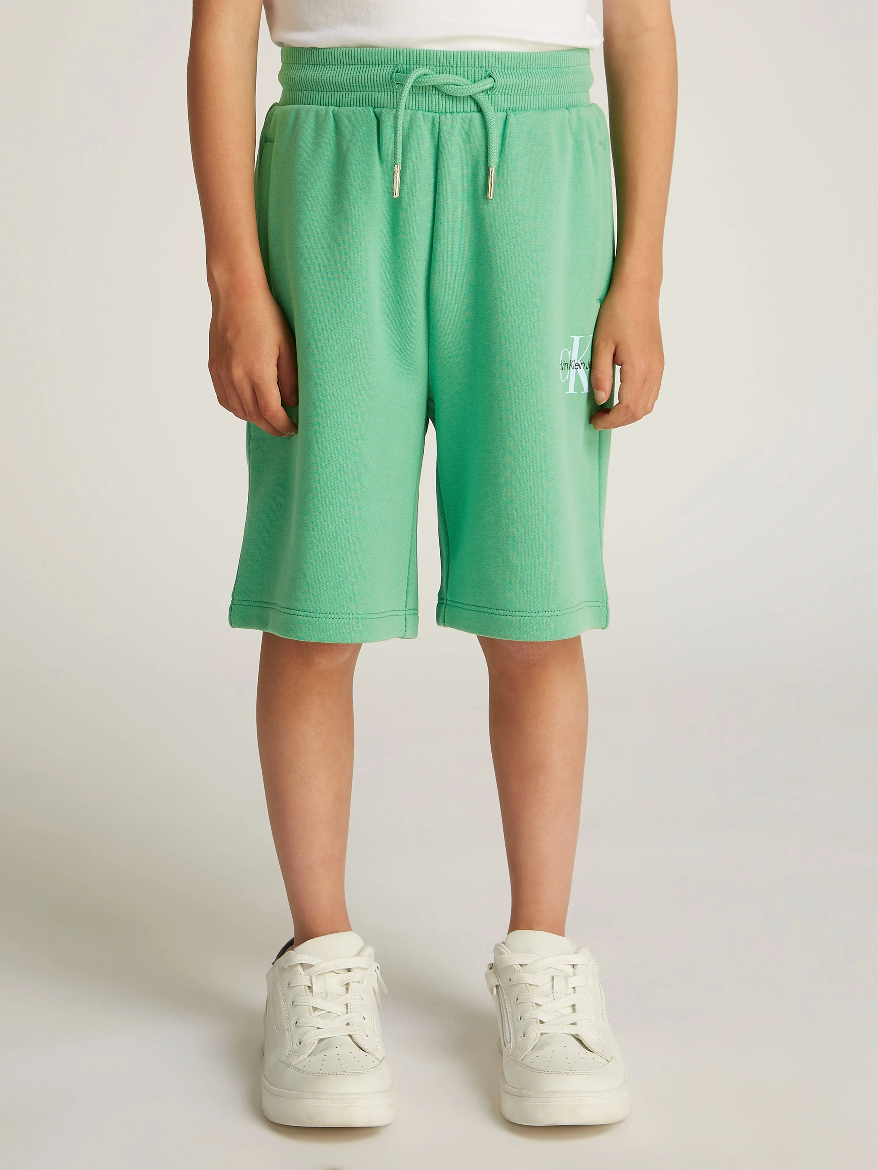 Kids Monogram Relaxed Shorts in Green