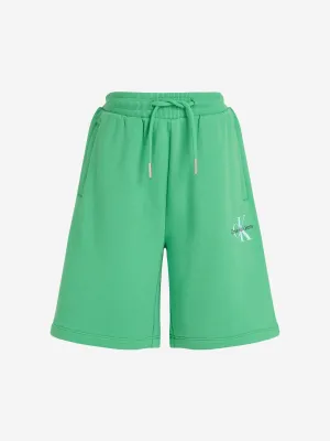Kids Monogram Relaxed Shorts in Green