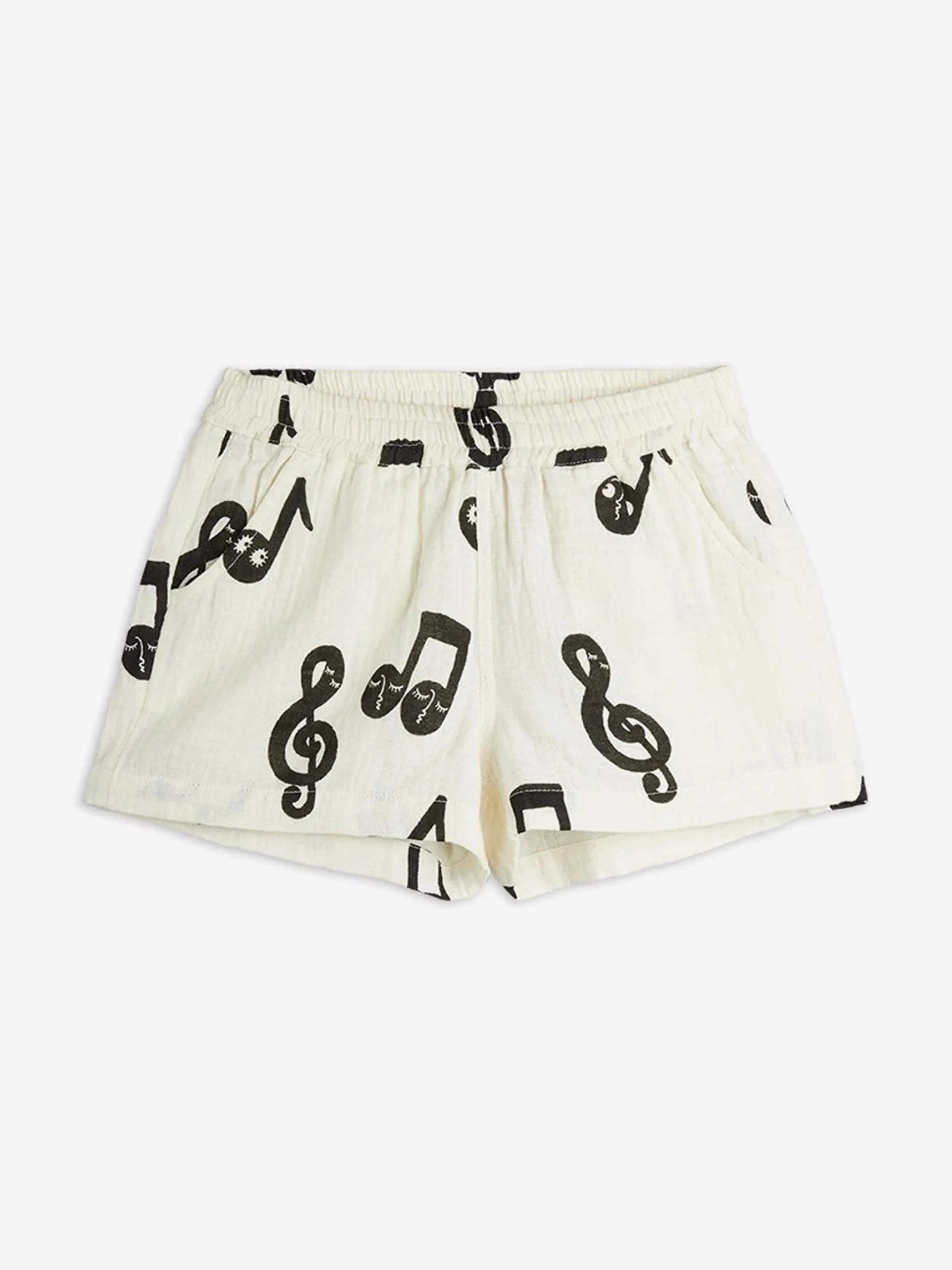 Kids Note AOP Muslin Shorts in White