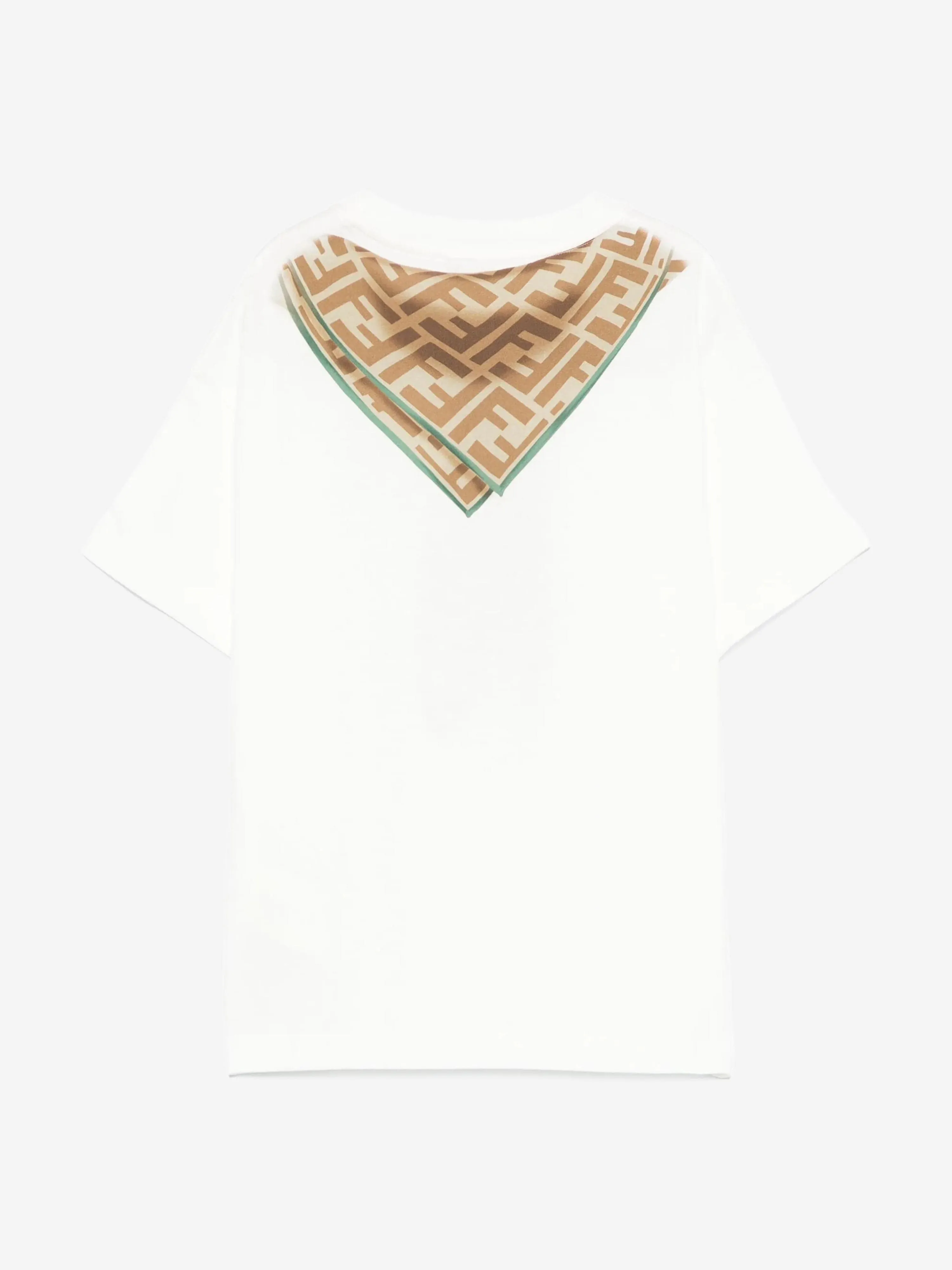 Kids Scarf Print T-Shirt in White