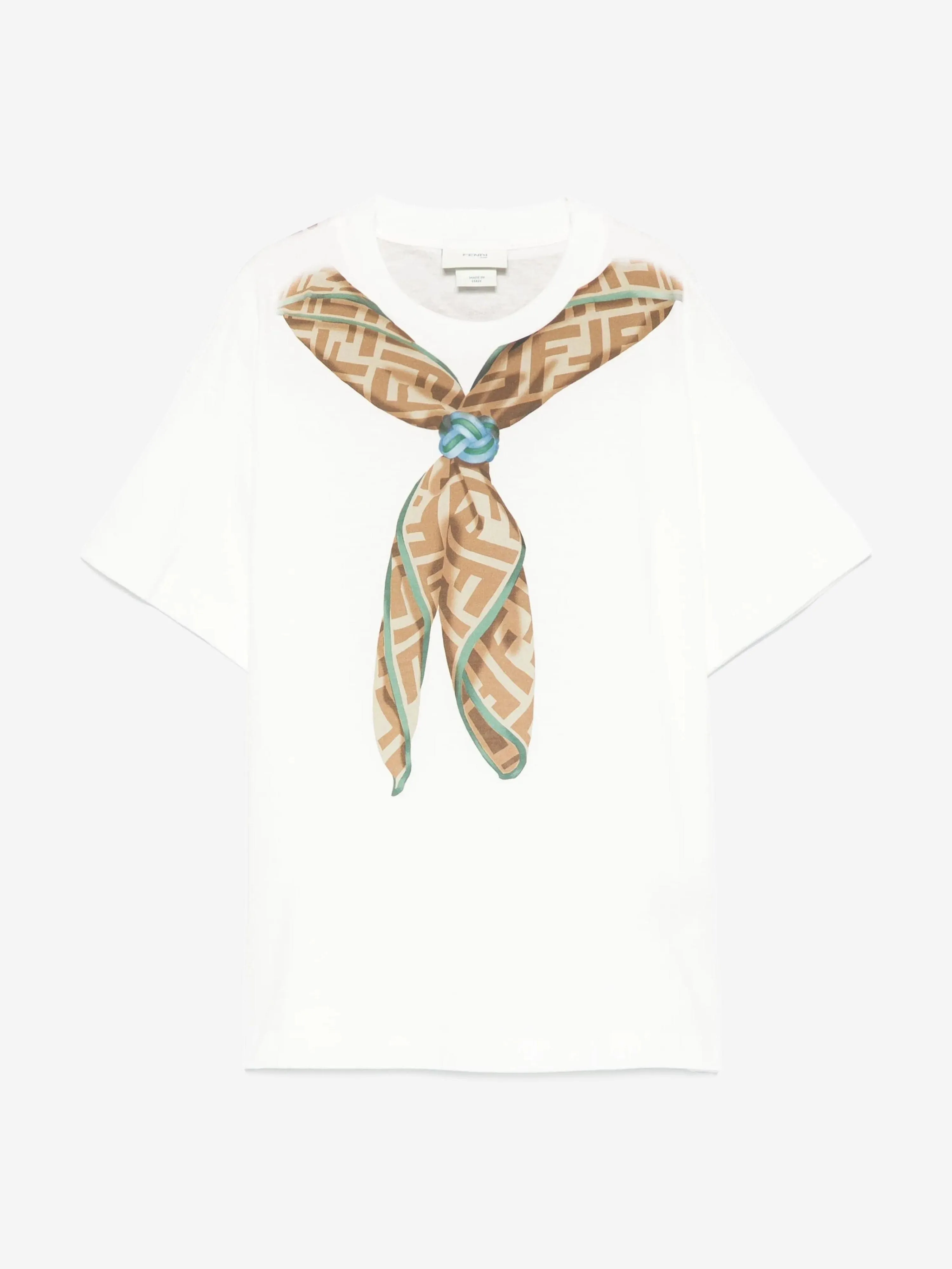 Kids Scarf Print T-Shirt in White