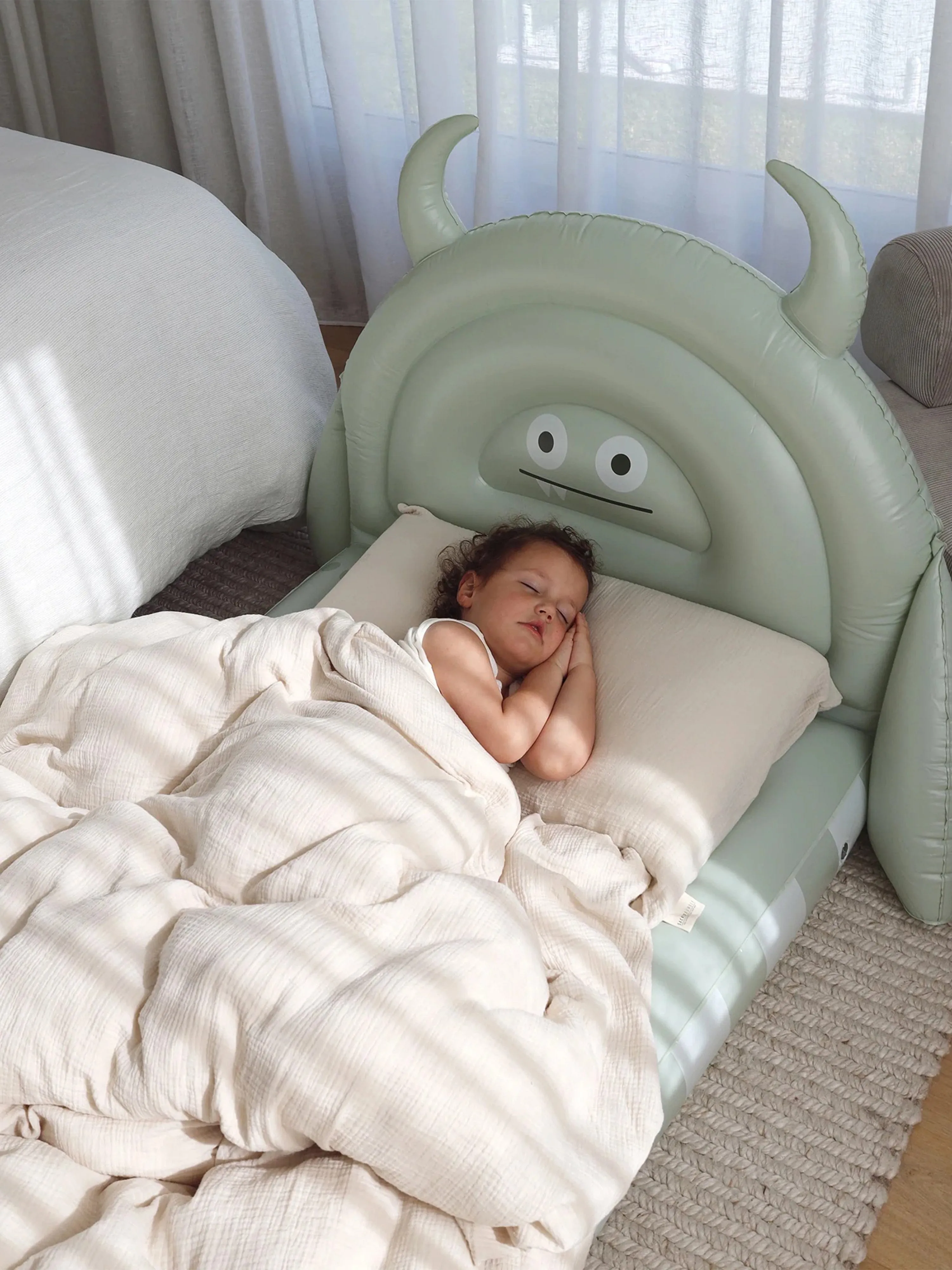 Kids Sleepover Bed Monster in Green (185cm)