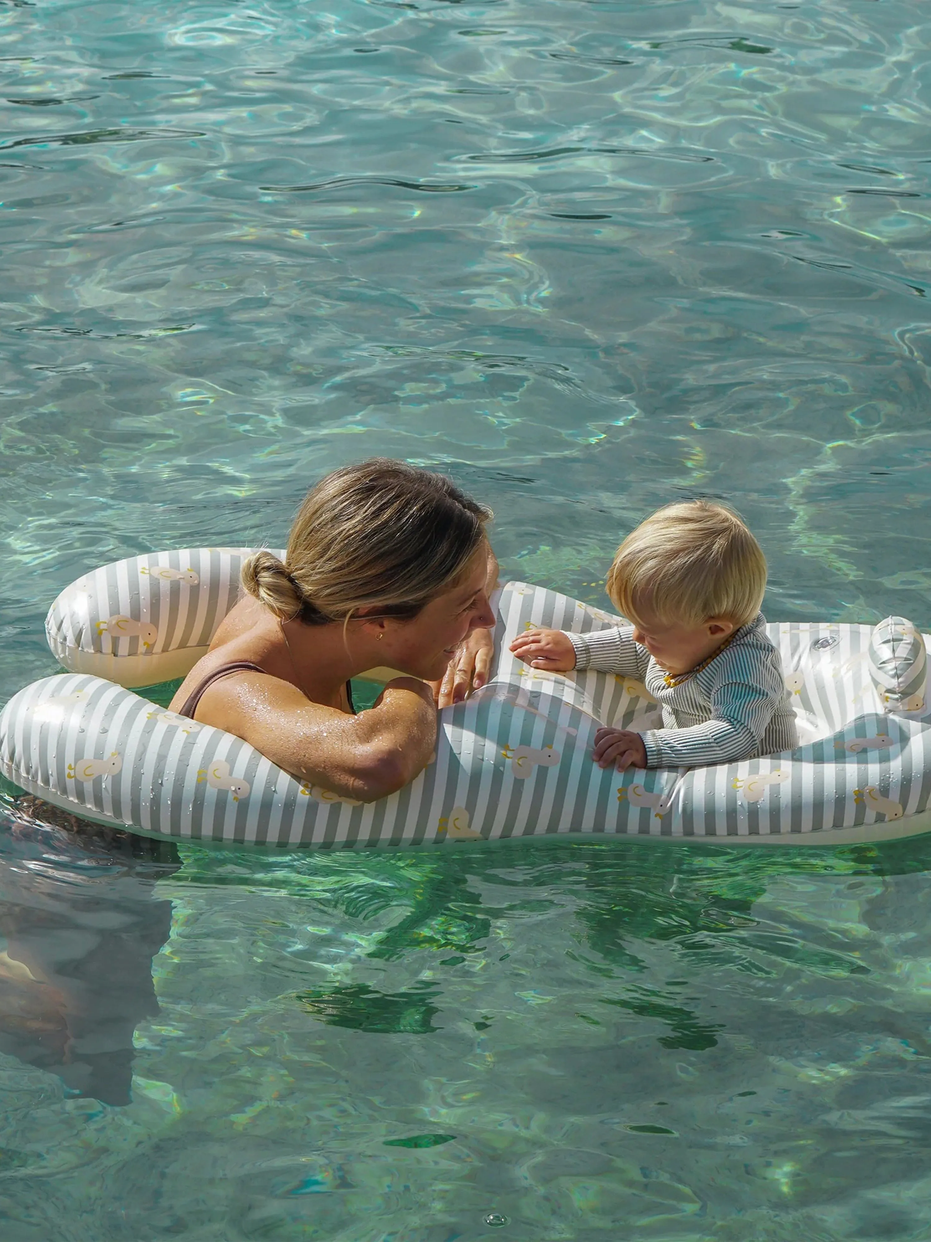 Kids Striped Float Together Baby Seat EU Duck in Green (110cm)