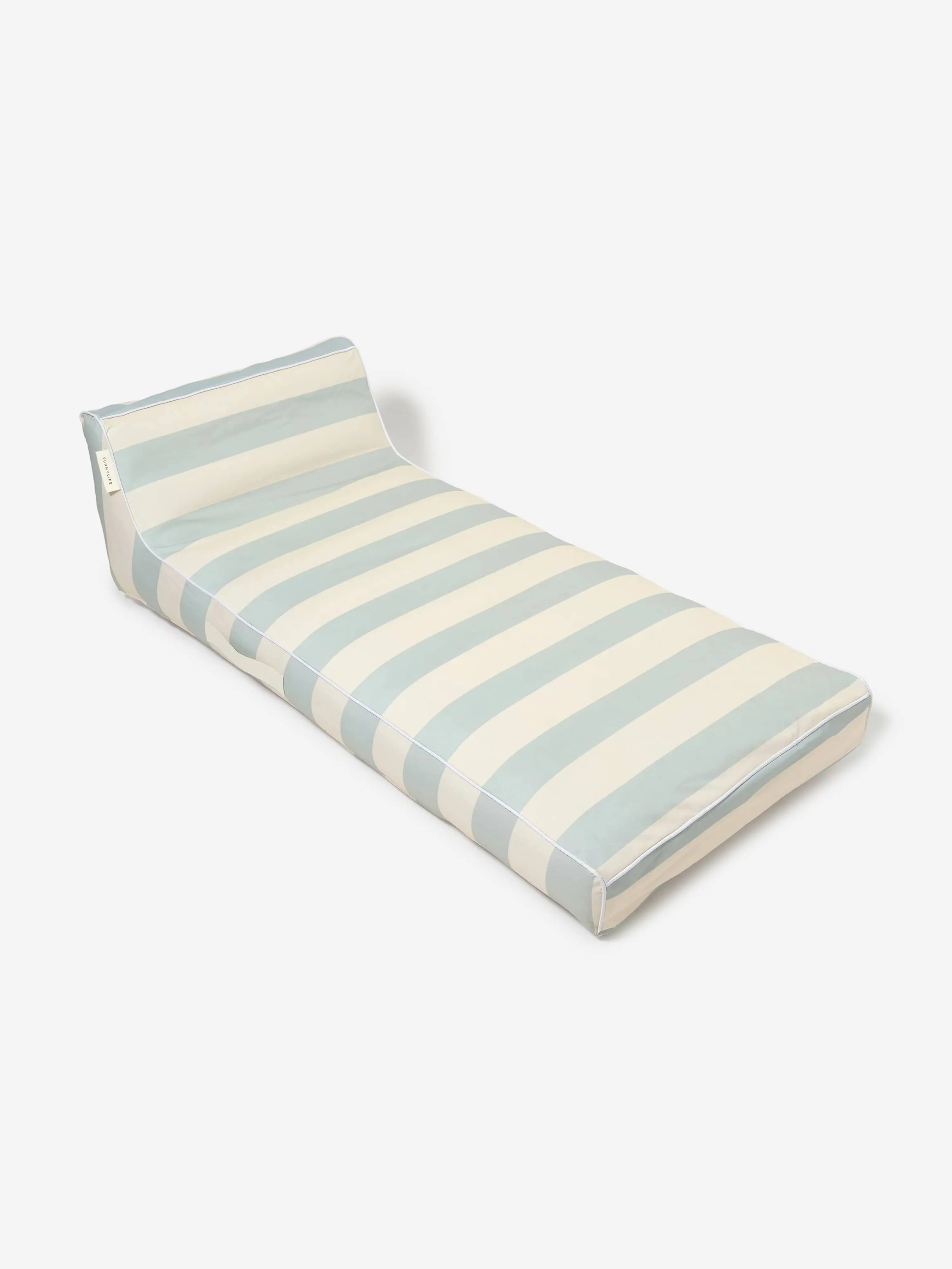 Kids Striped Luxe Lie-On Lounger Lazy Days in Blue (180cm)