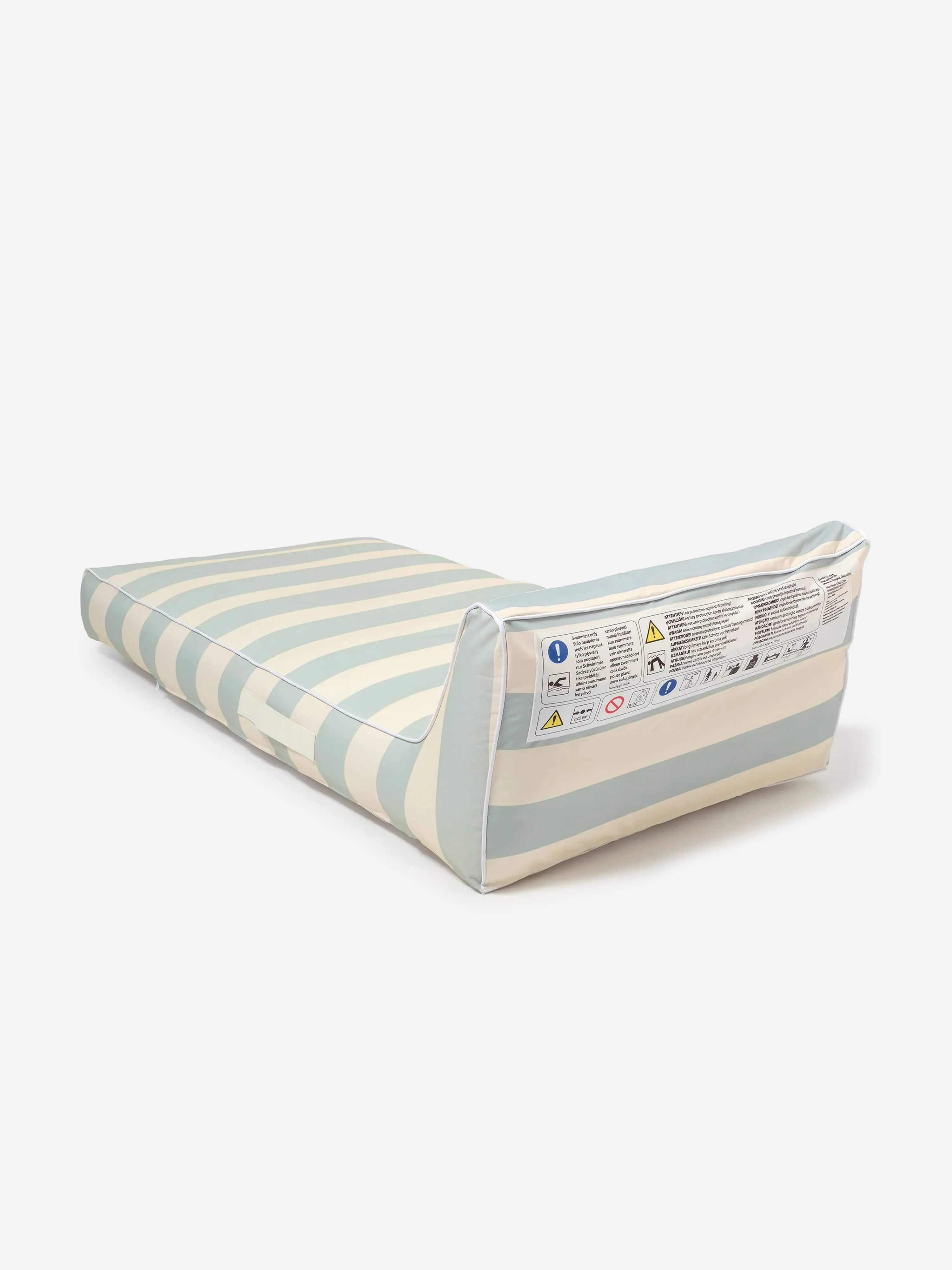 Kids Striped Luxe Lie-On Lounger Lazy Days in Blue (180cm)