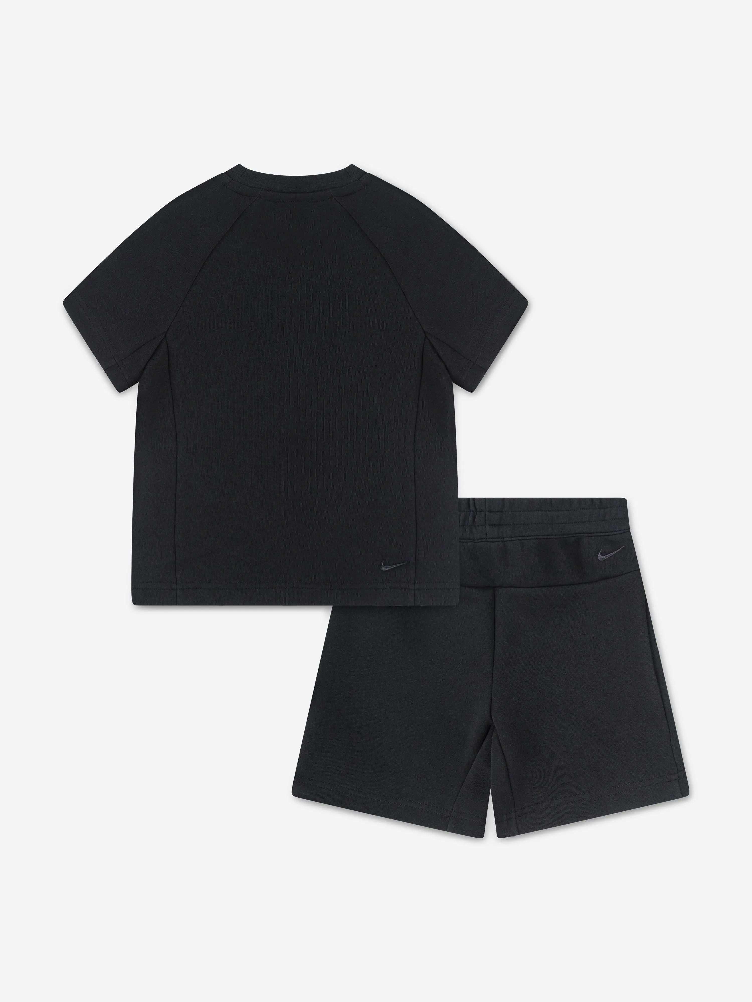 Kids Tech Fleece T-Shirt and Shorts Set in Black