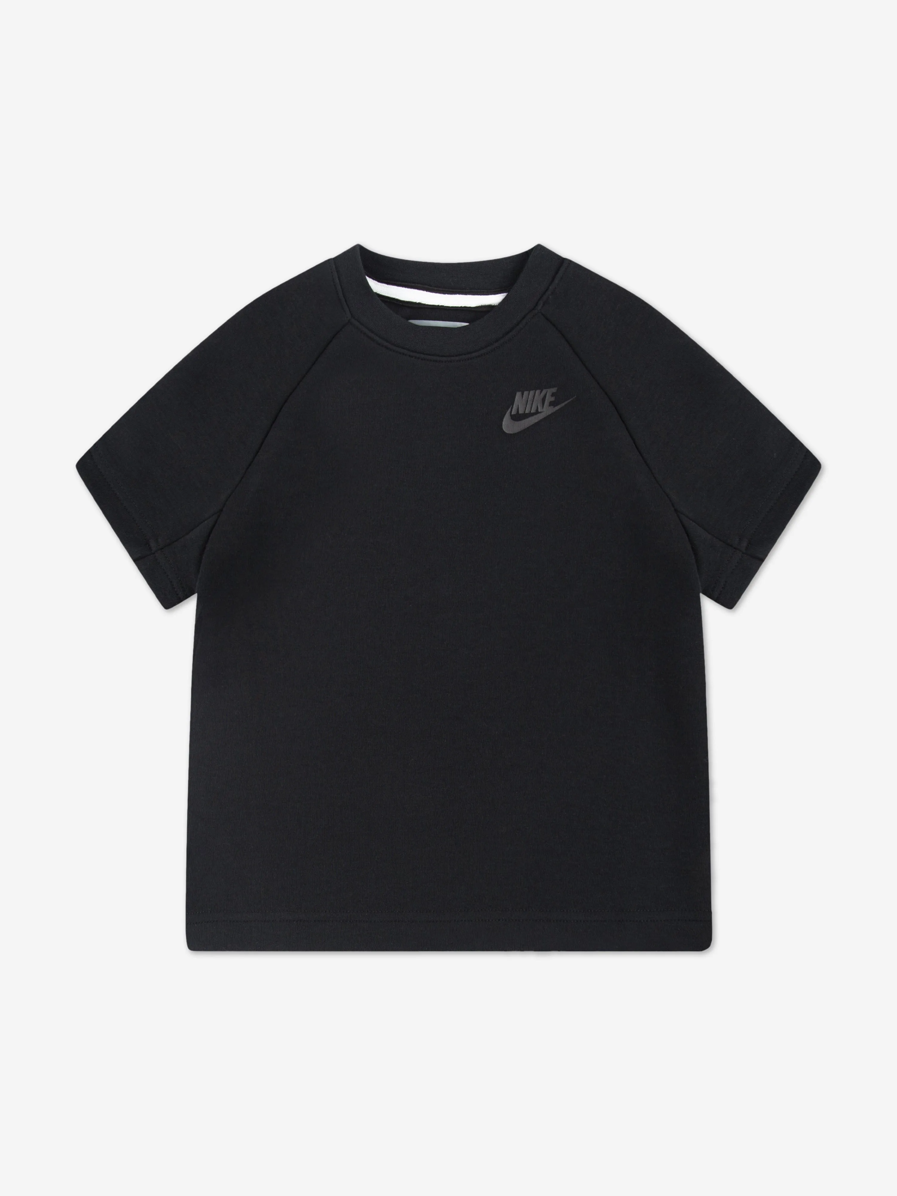 Kids Tech Fleece T-Shirt and Shorts Set in Black