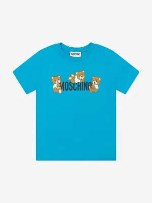 Kids Teddy Bear Logo T-Shirt in Blue