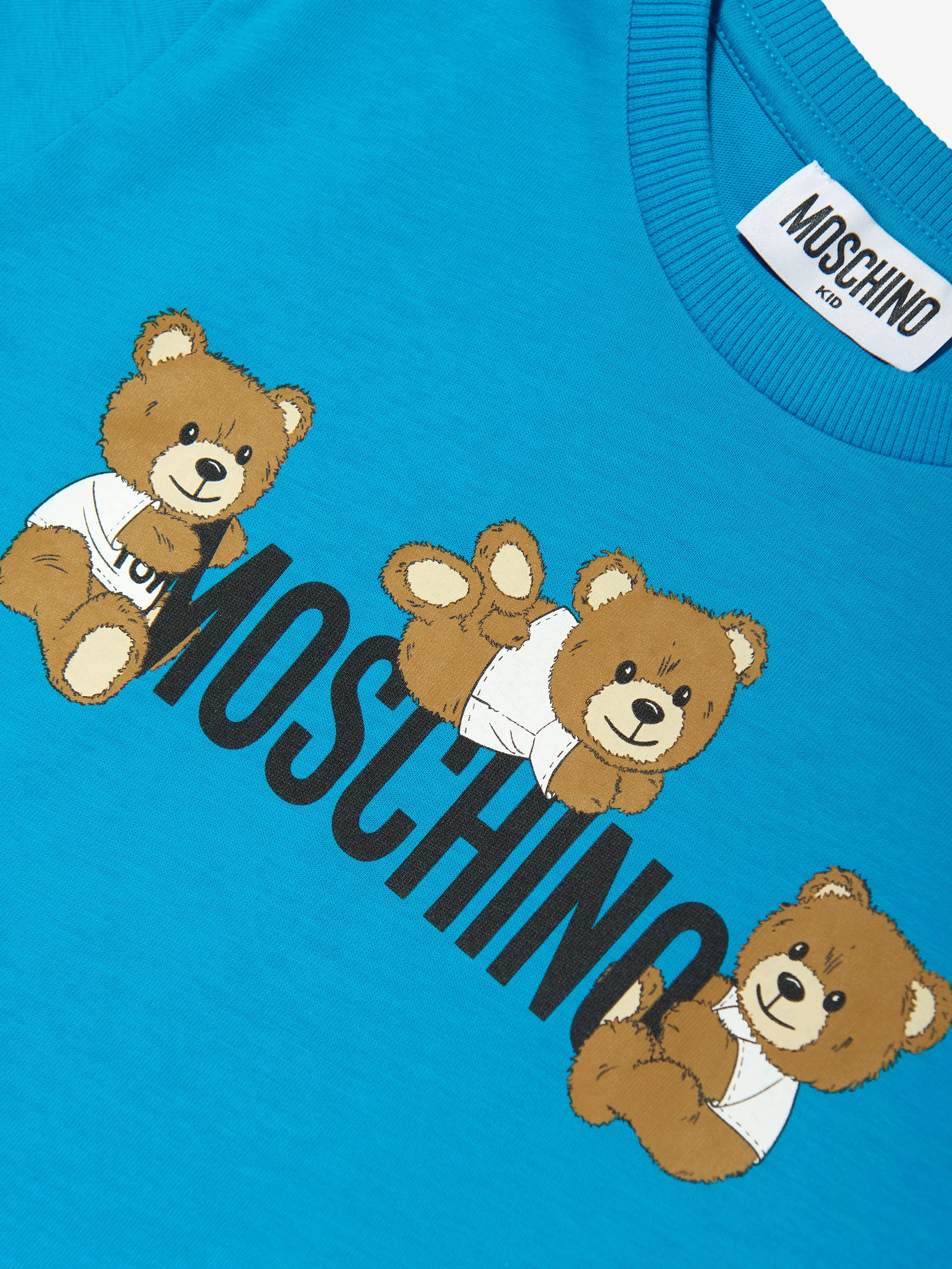 Kids Teddy Bear Logo T-Shirt in Blue