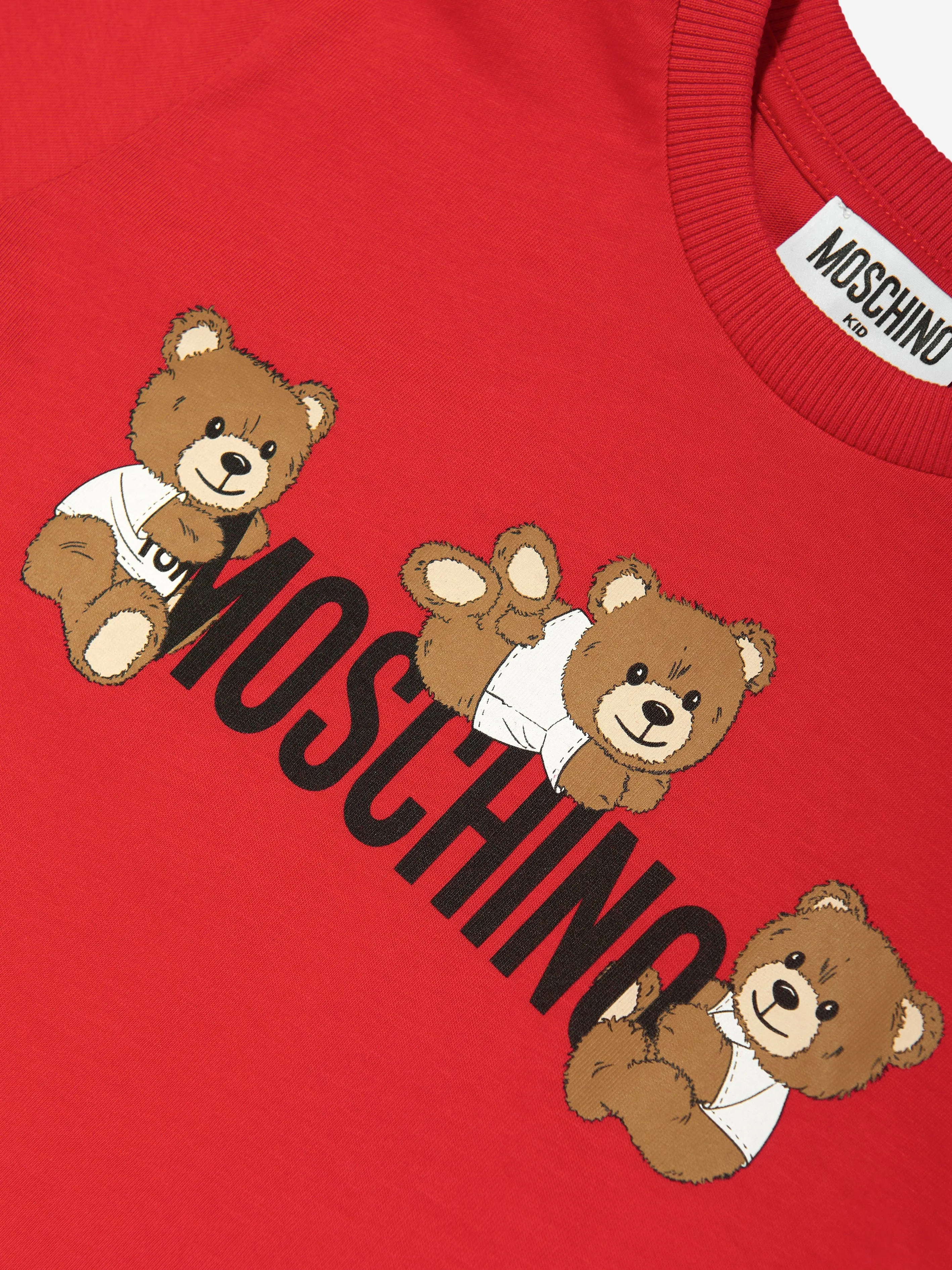 Kids Teddy Bear Logo T-Shirt in Red