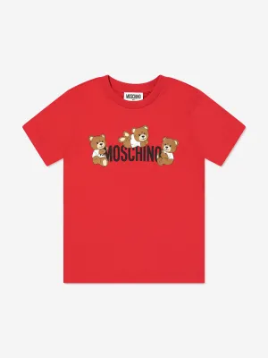 Kids Teddy Bear Logo T-Shirt in Red