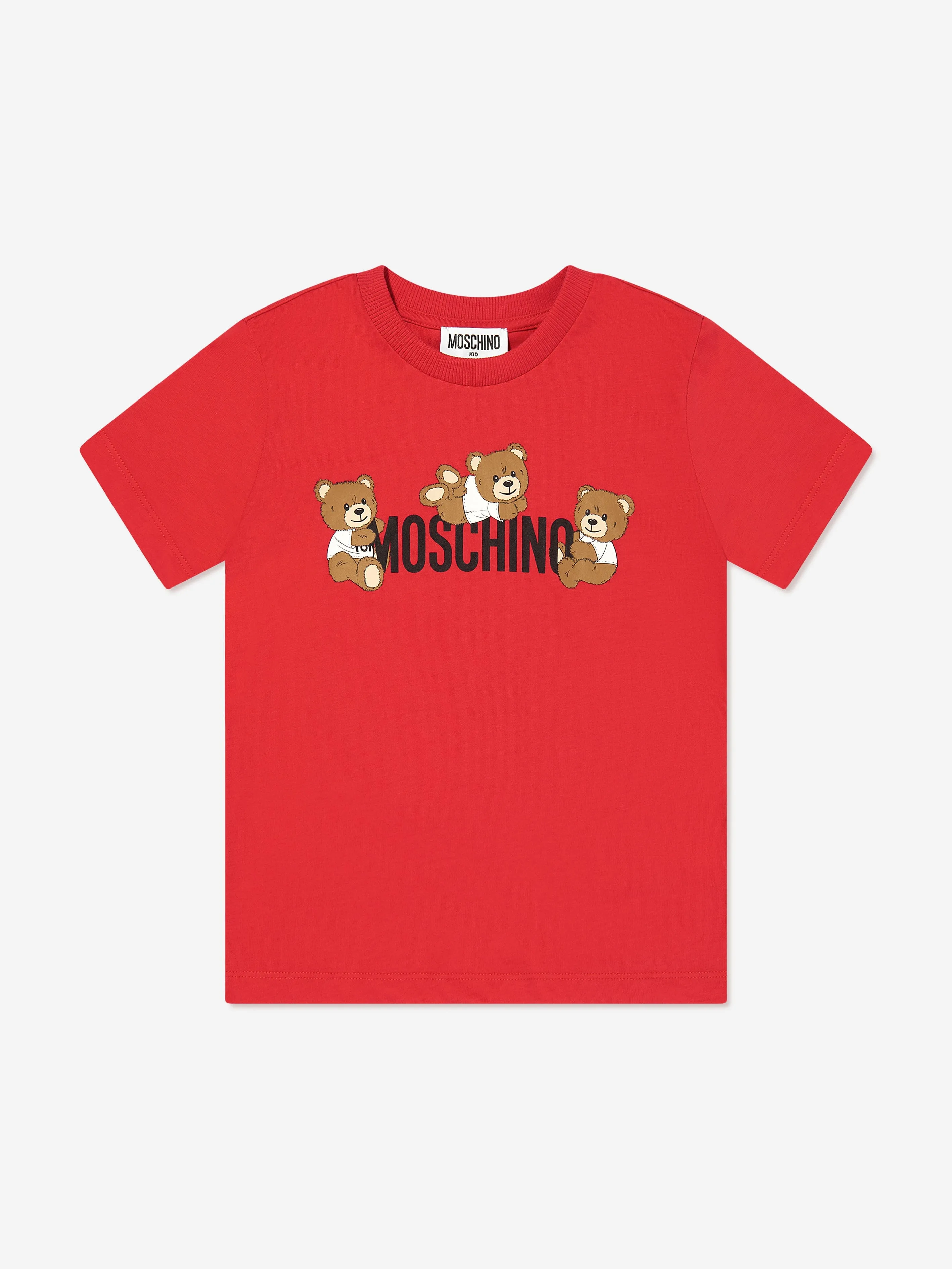 Kids Teddy Bear Logo T-Shirt in Red