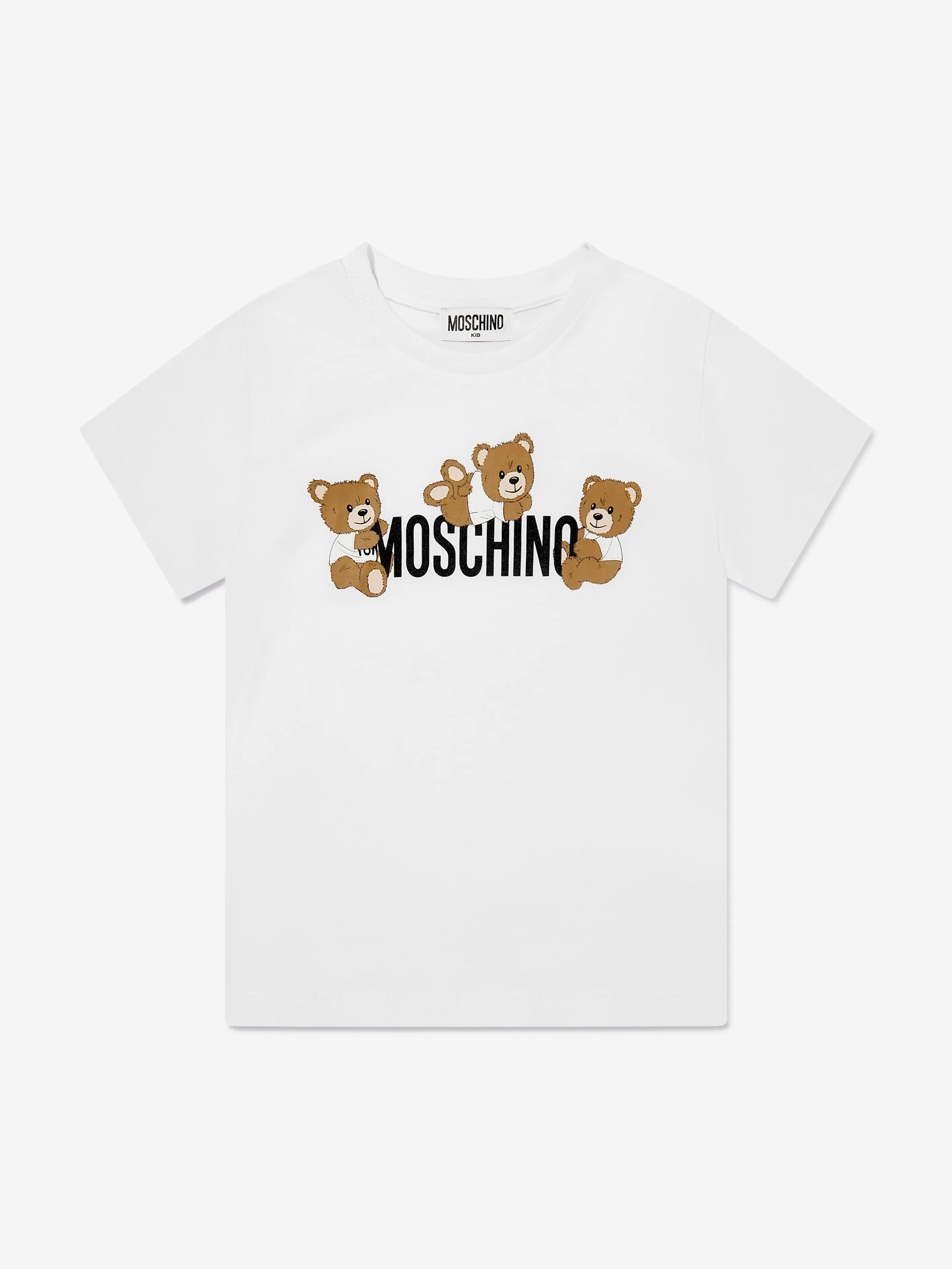 Kids Teddy Bear Logo T-Shirt in White