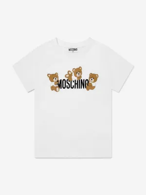 Kids Teddy Bear Logo T-Shirt in White