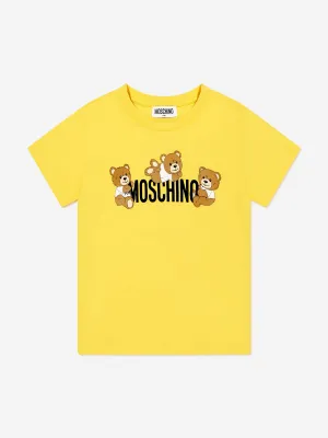 Kids Teddy Bear Logo T-Shirt in Yellow