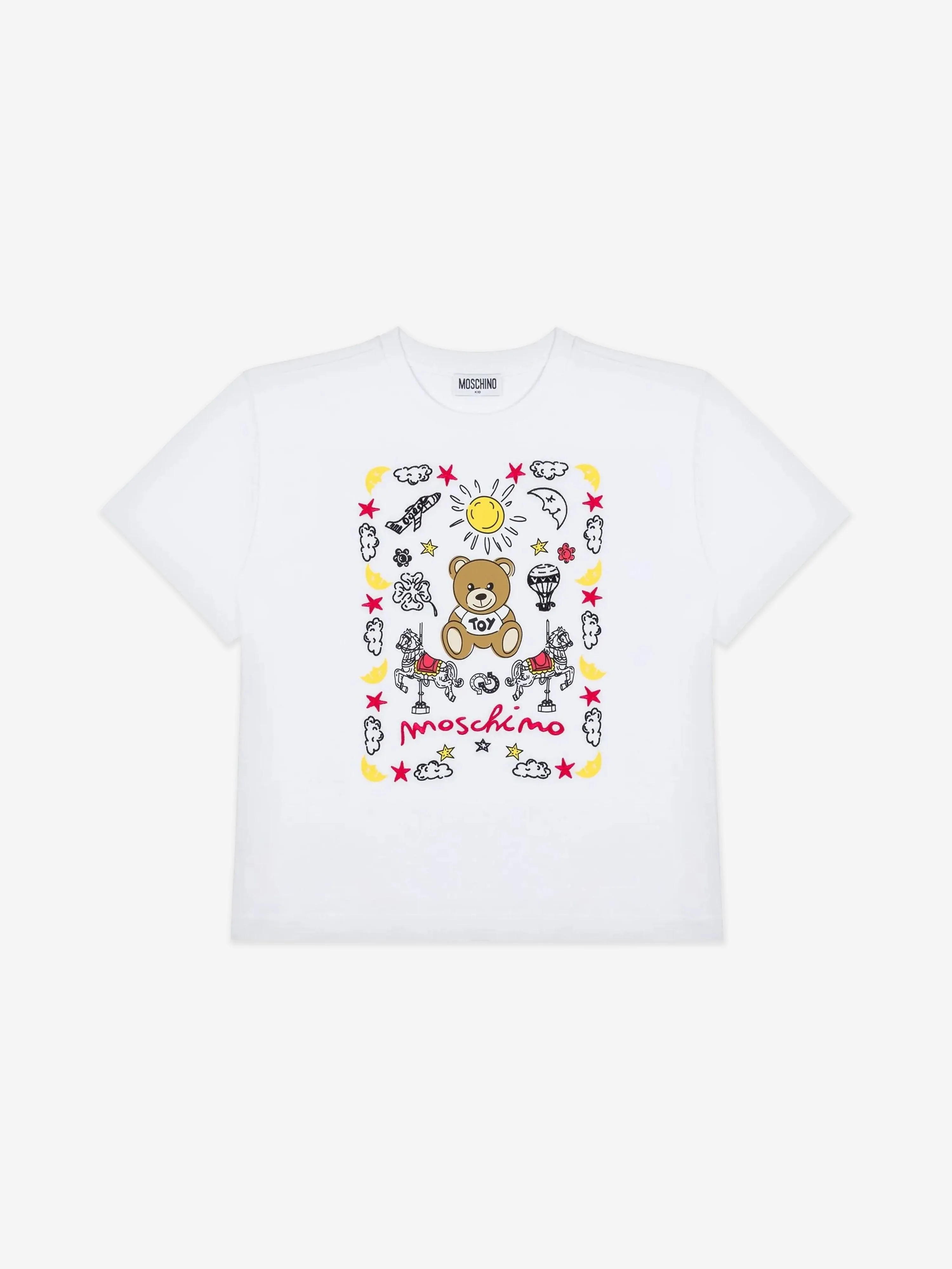 Kids Teddy Bear T-Shirt in White