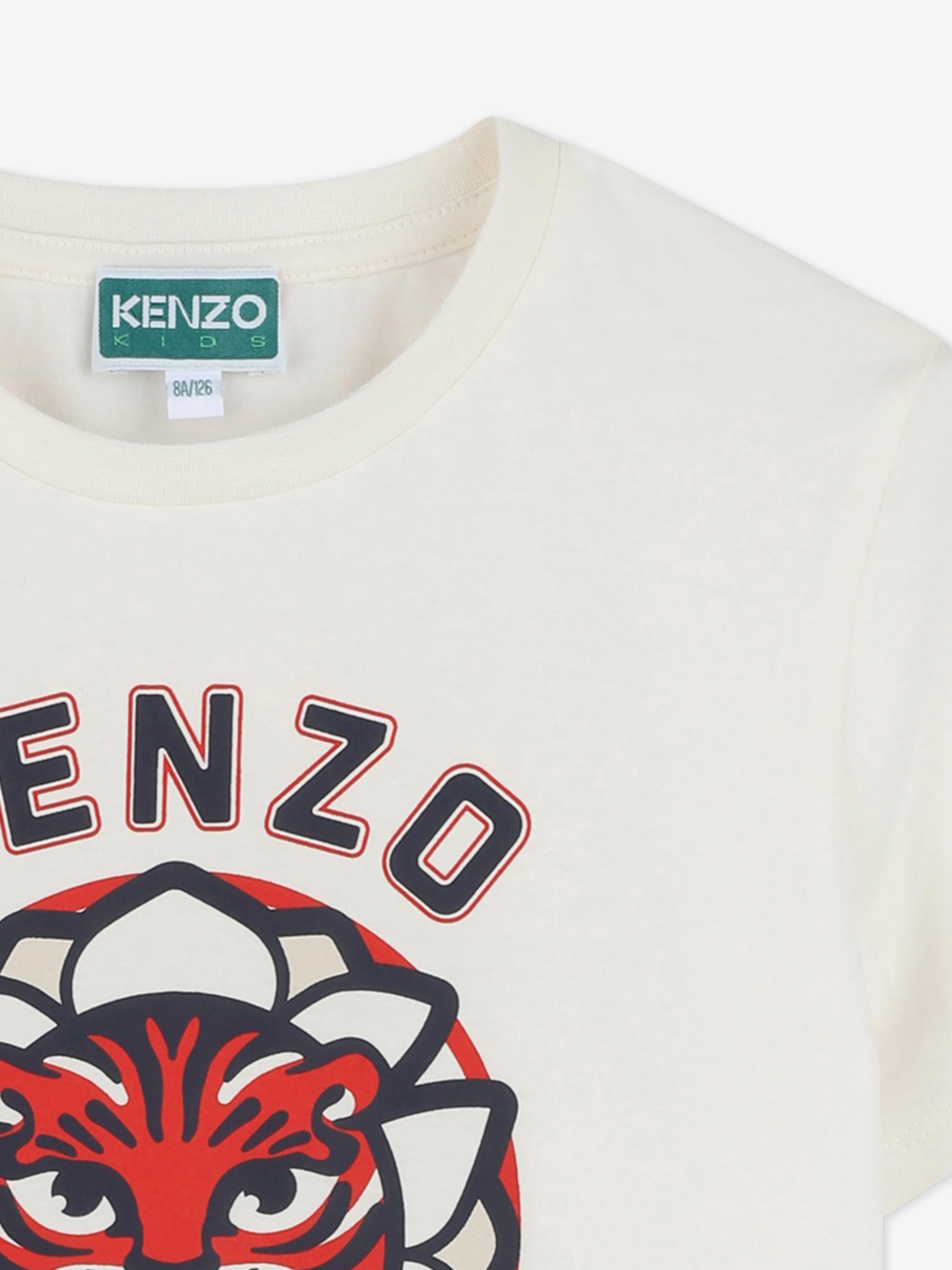 Kids Tiger Logo T-Shirt in Ivory