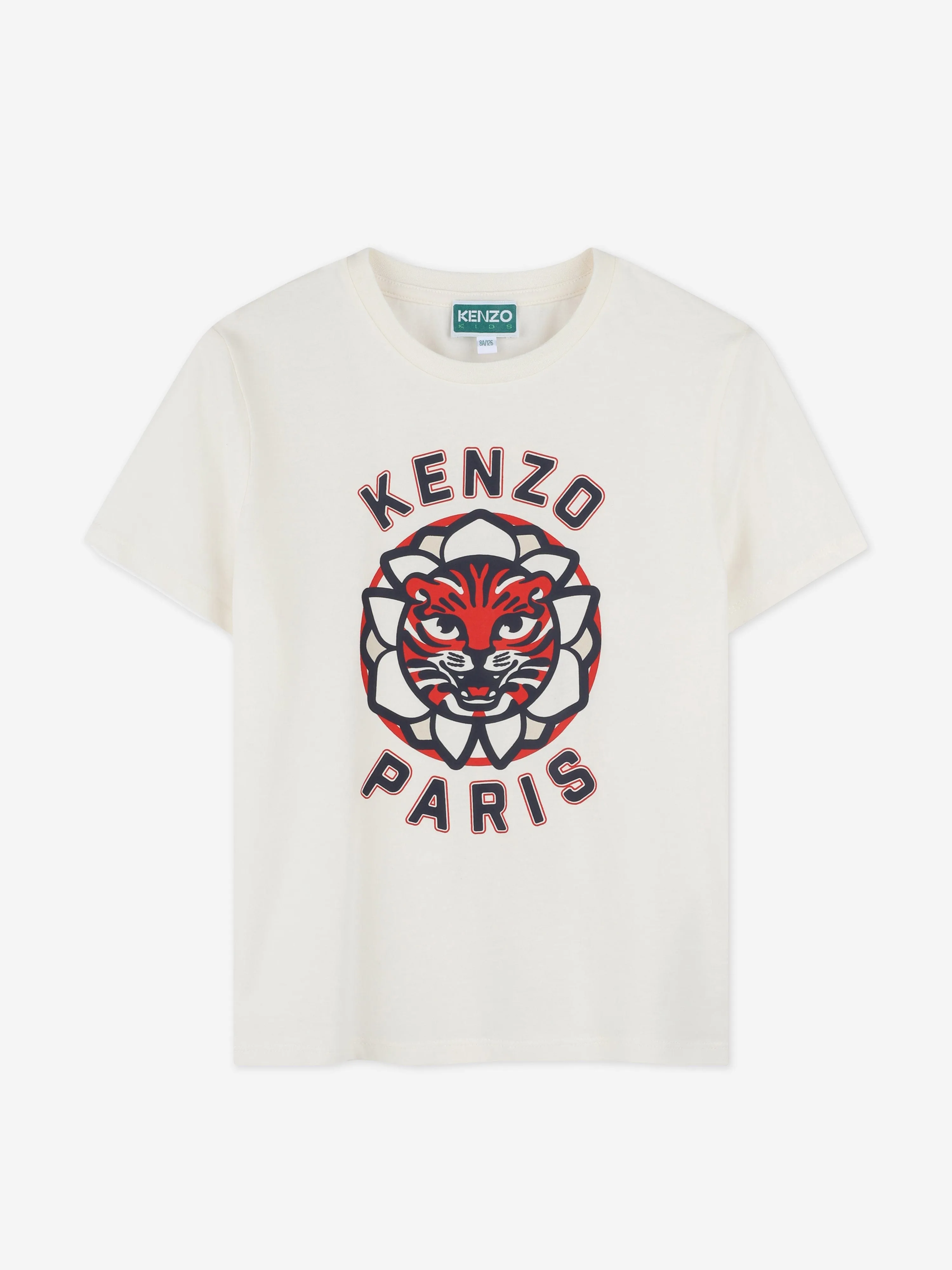 Kids Tiger Logo T-Shirt in Ivory