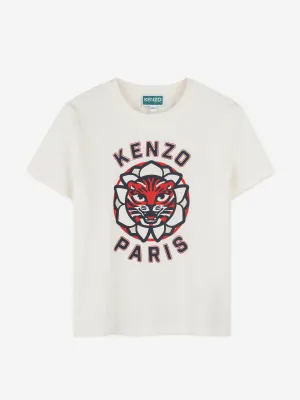 Kids Tiger Logo T-Shirt in Ivory