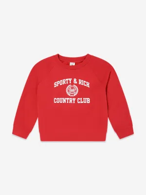 Kids Varsity Crest Sweatshirt in Red