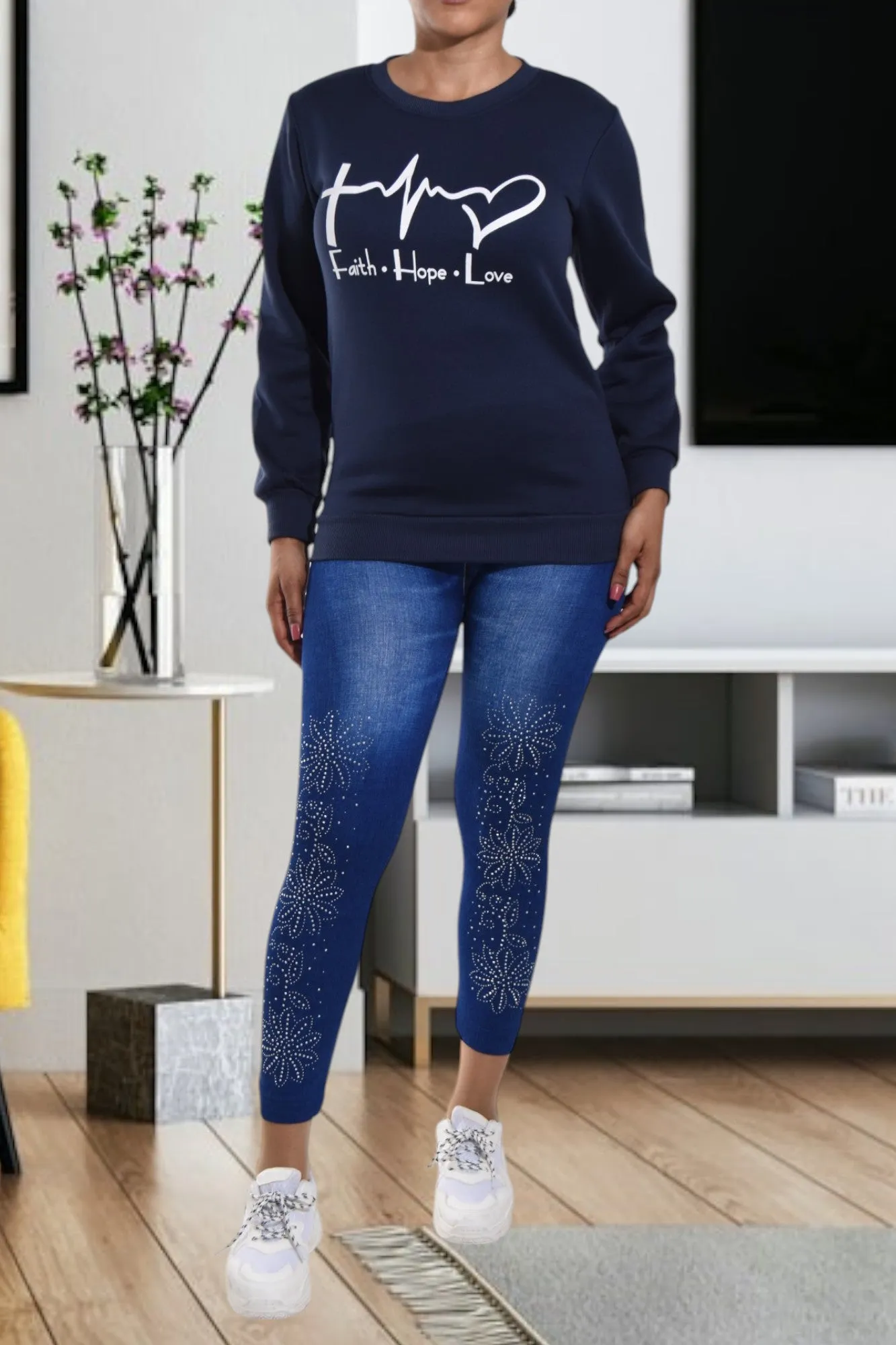 Ladies Love Navy Sweater