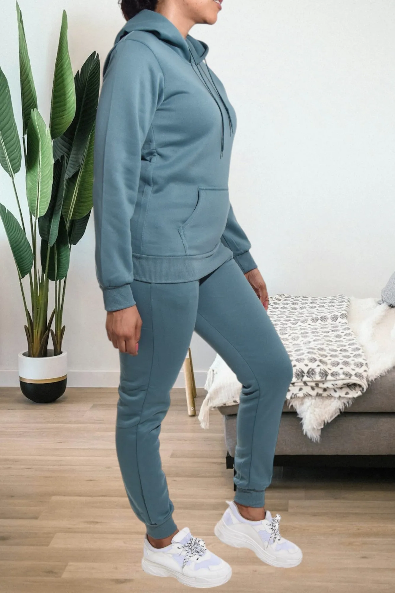 Ladies Teal Fleece Tracksuit