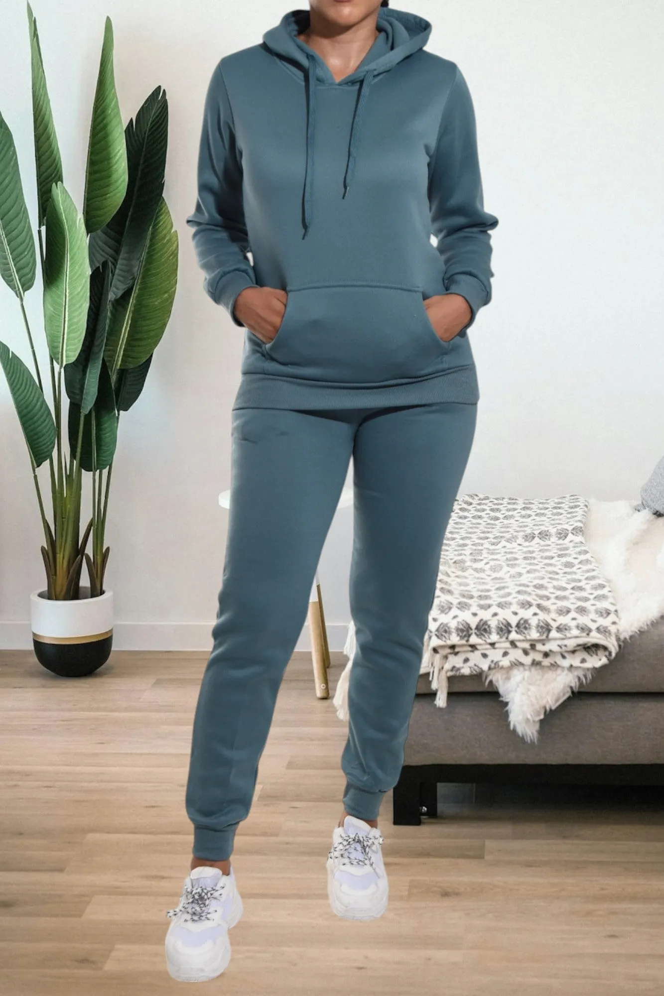 Ladies Teal Fleece Tracksuit
