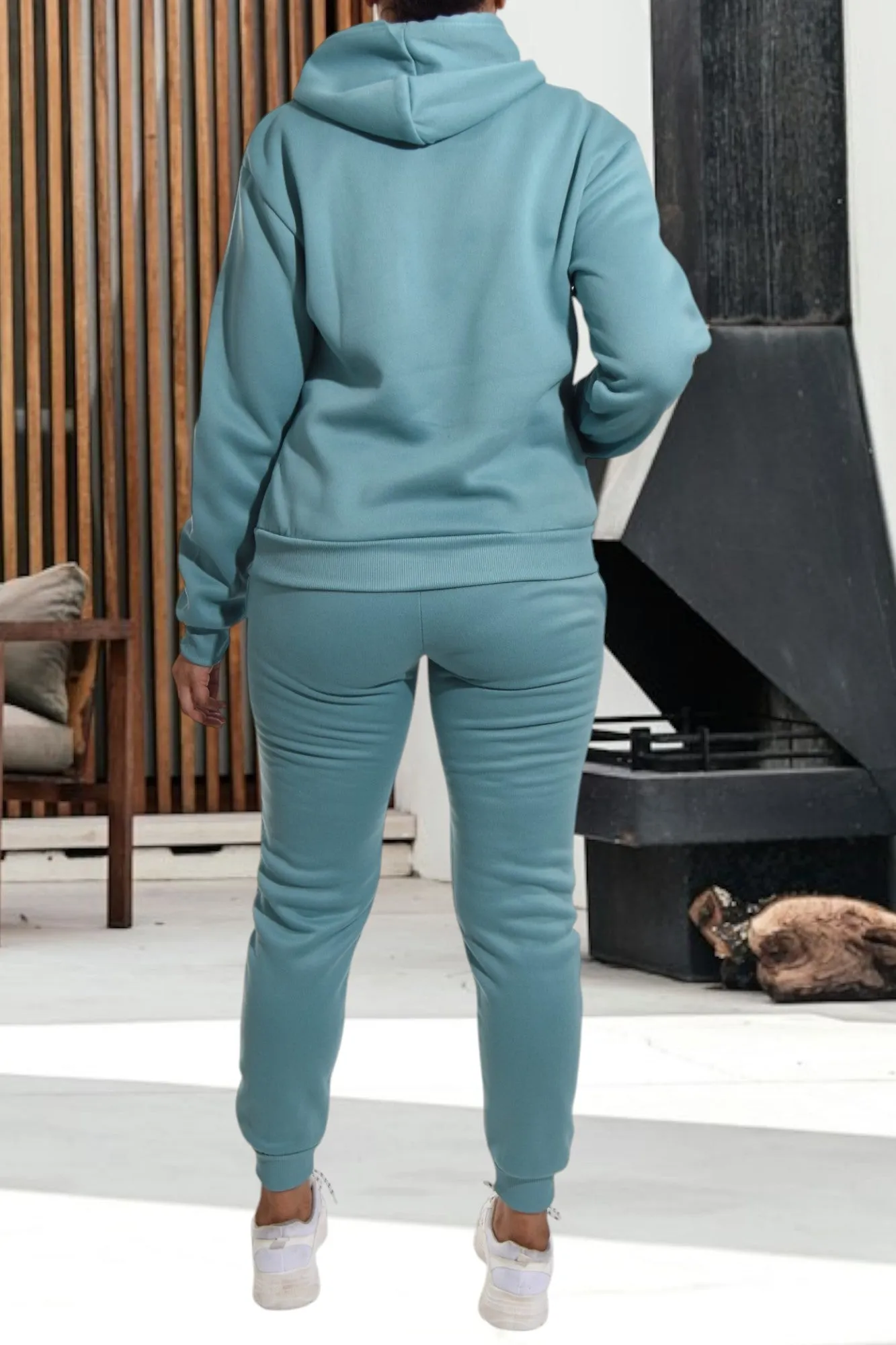 Letter Graphic Sage Hoody Tracksuit