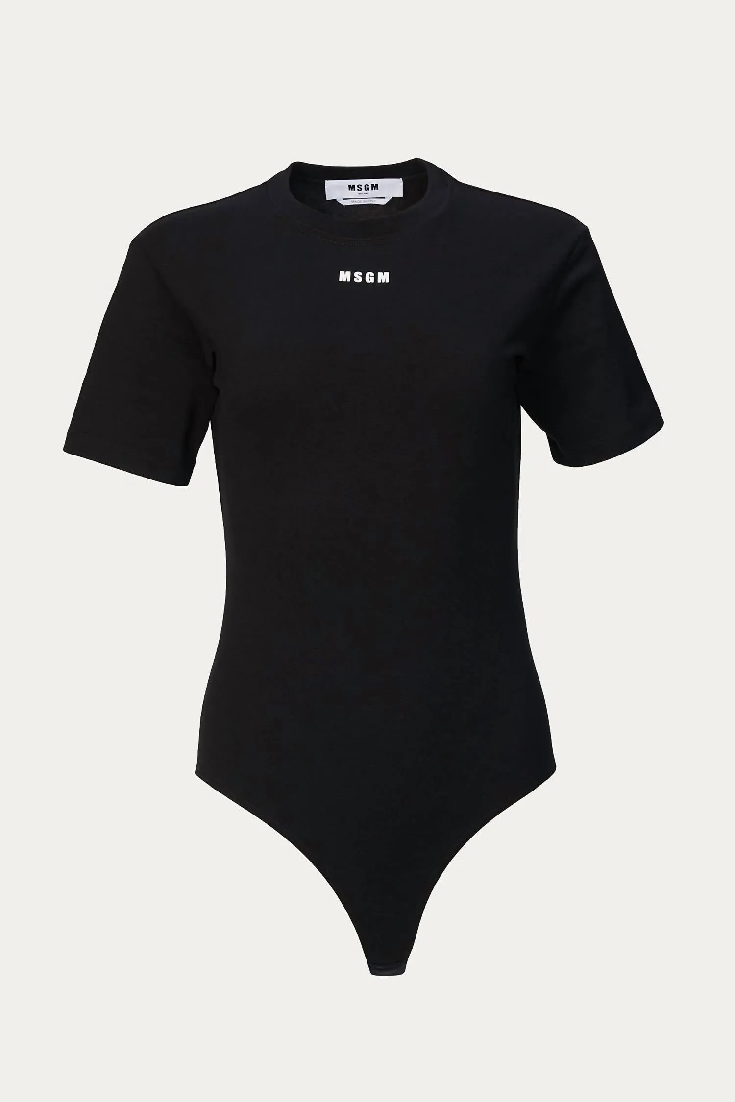 Logo-Print Short Sleeve Bodysuit In Black