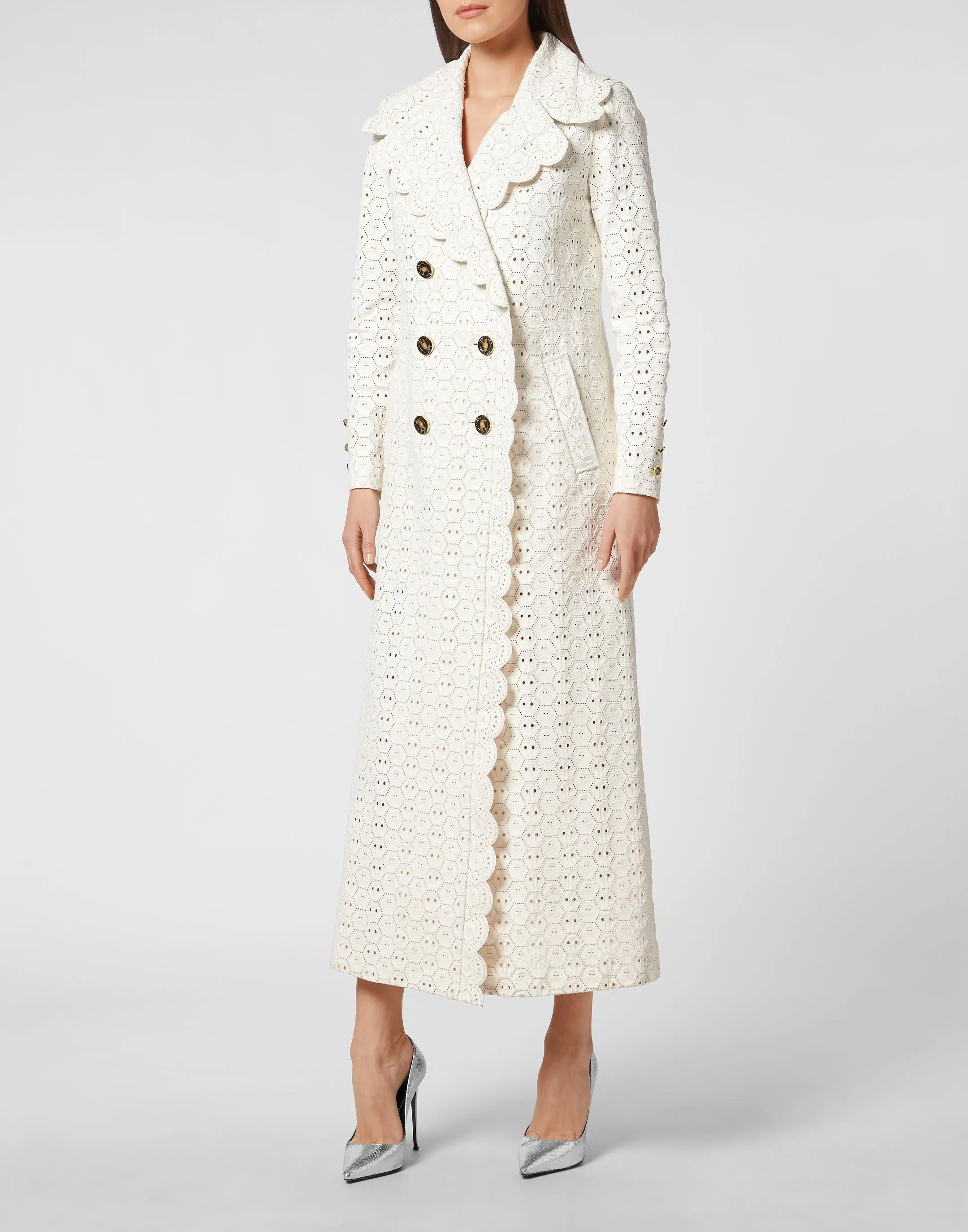 Long Sangallo Leather Trench Coat