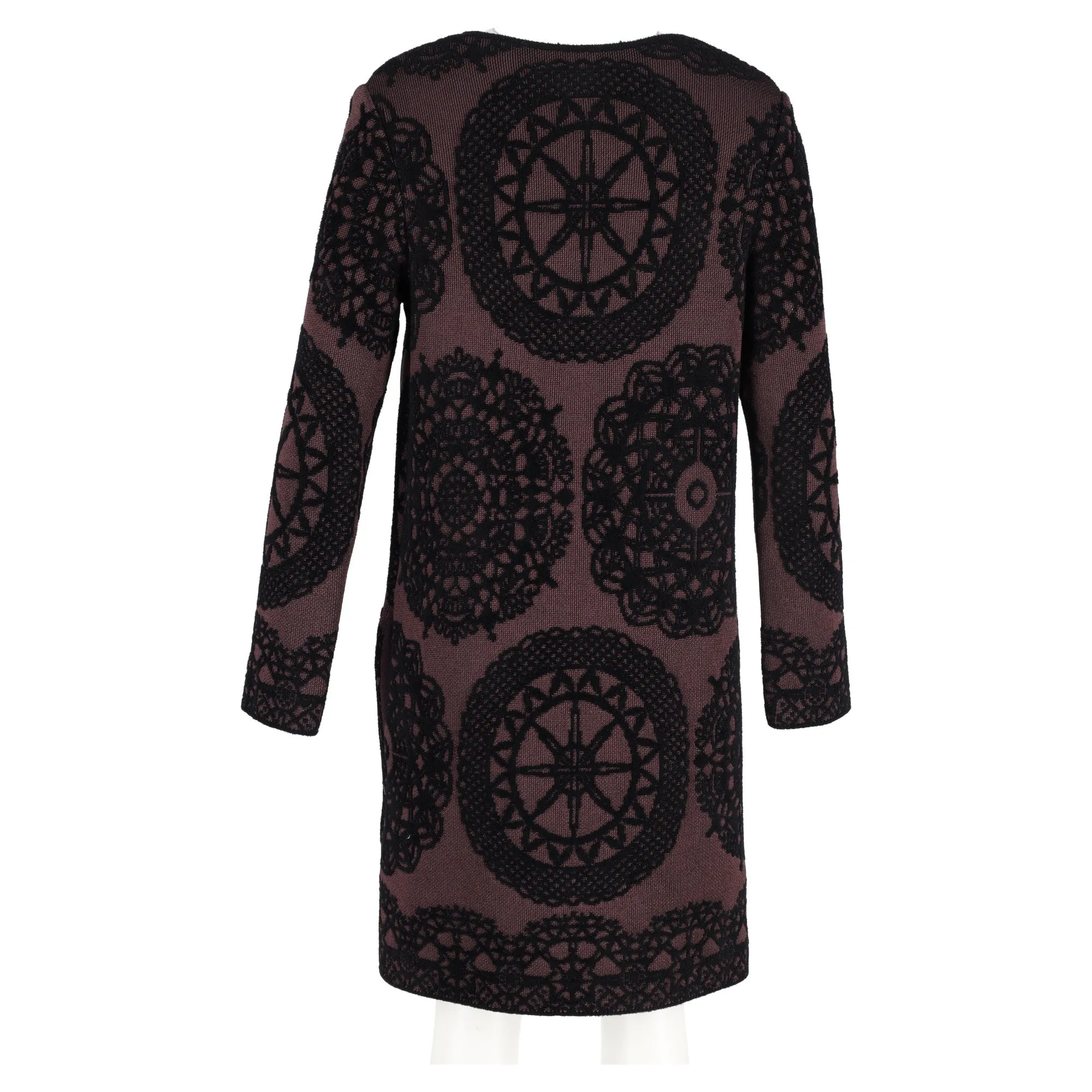 M Missoni Patterned Knit Short Coat in Brown Viscose
