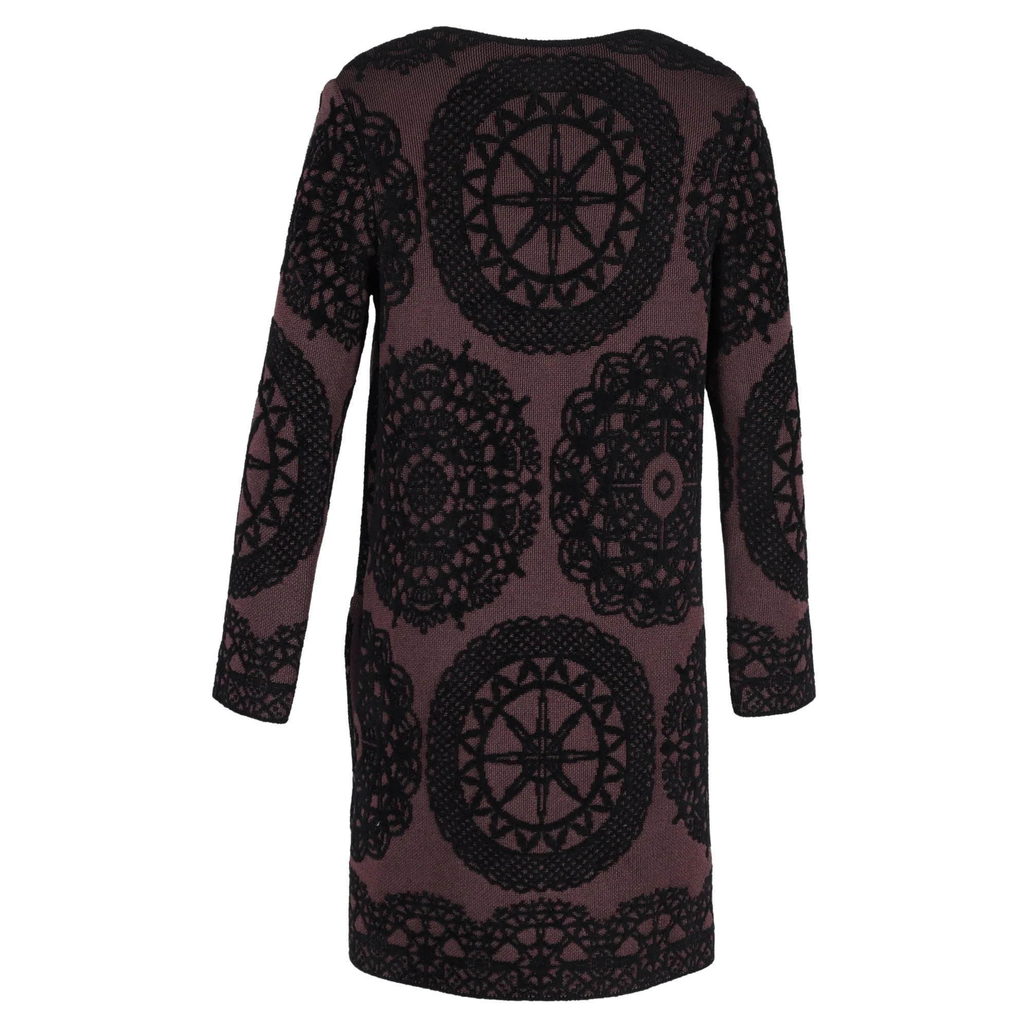 M Missoni Patterned Knit Short Coat in Brown Viscose