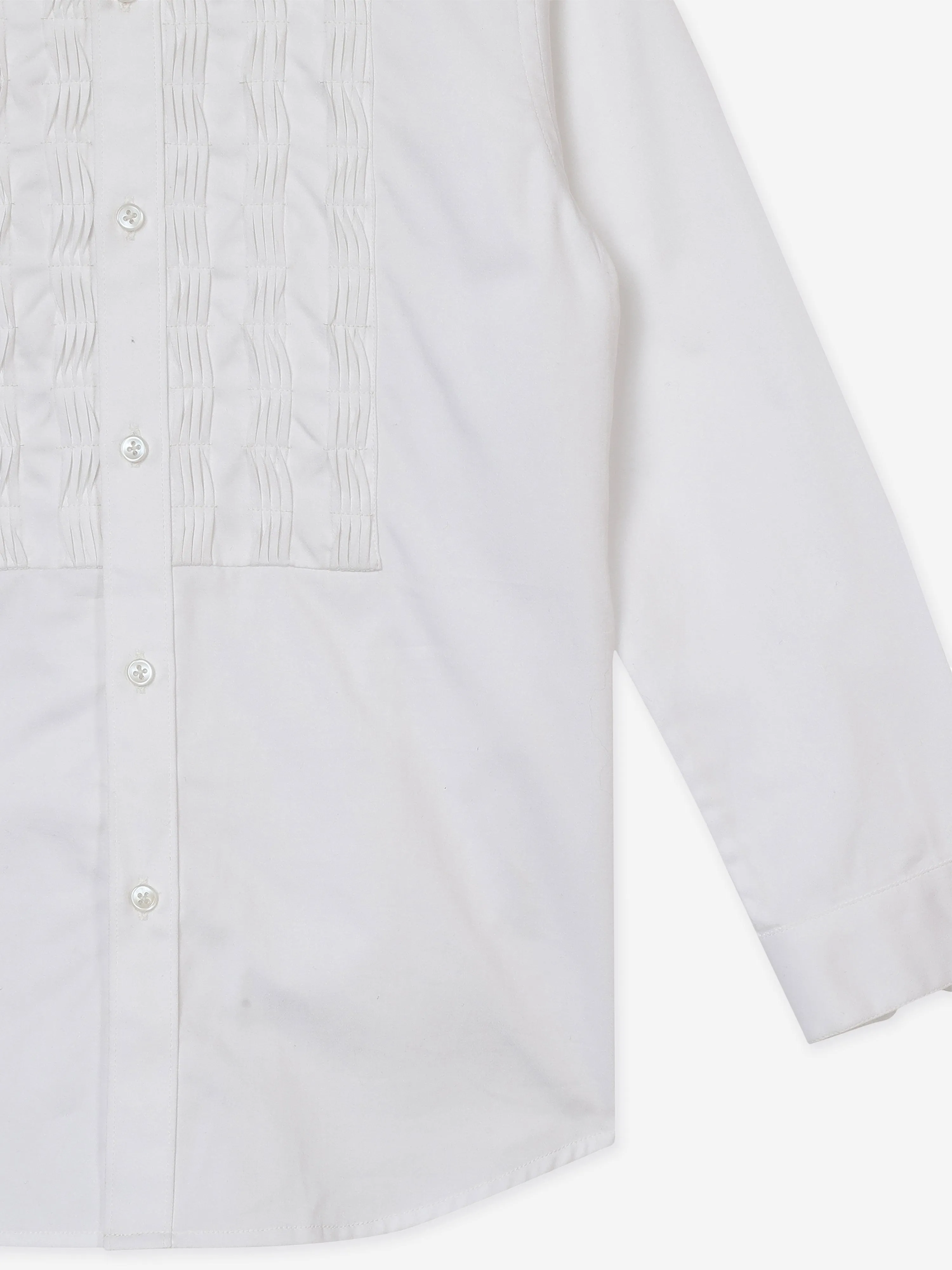 Maison Ava Boys Embroidered Tristan Shirt in White
