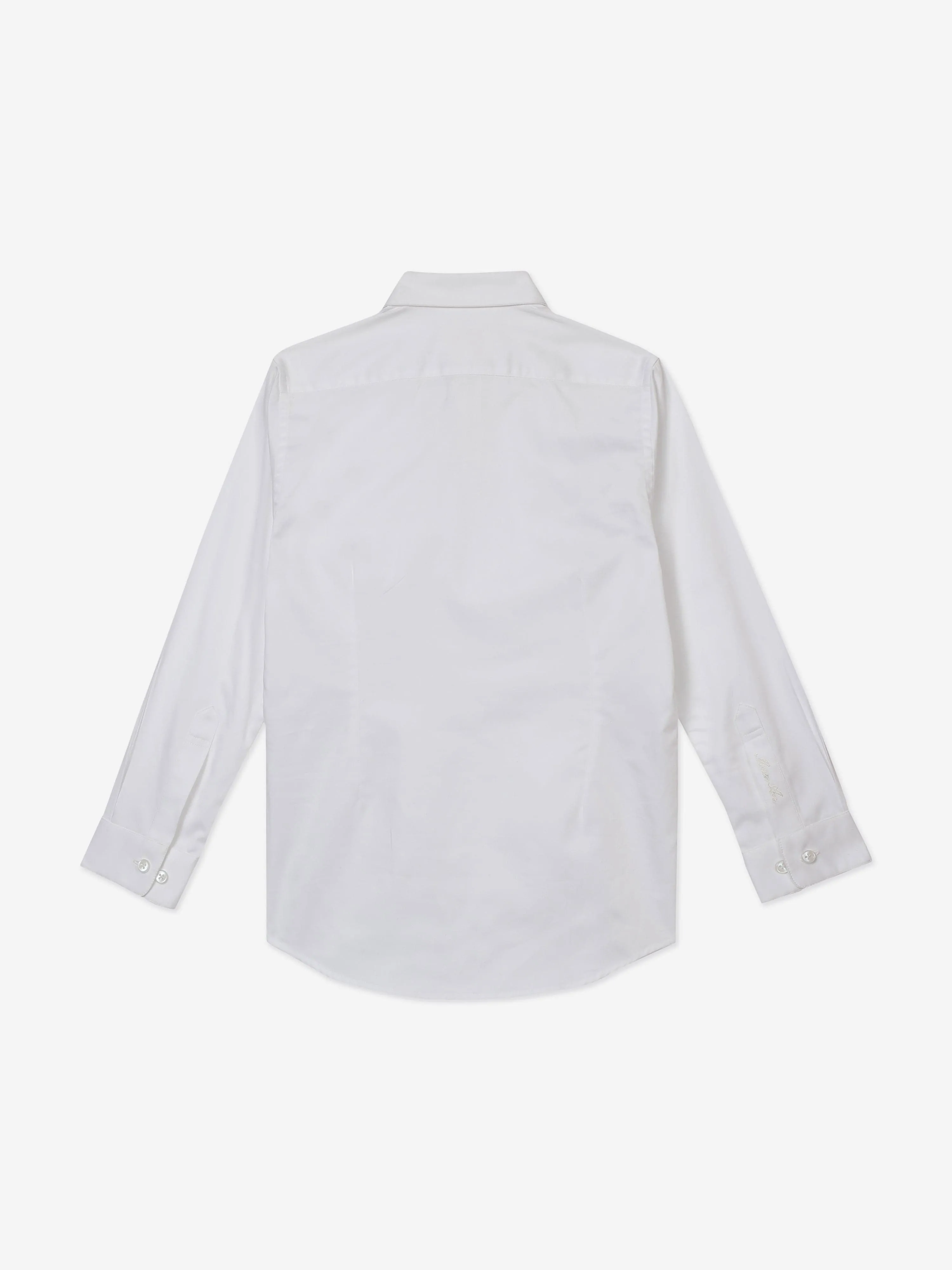 Maison Ava Boys Embroidered Tristan Shirt in White