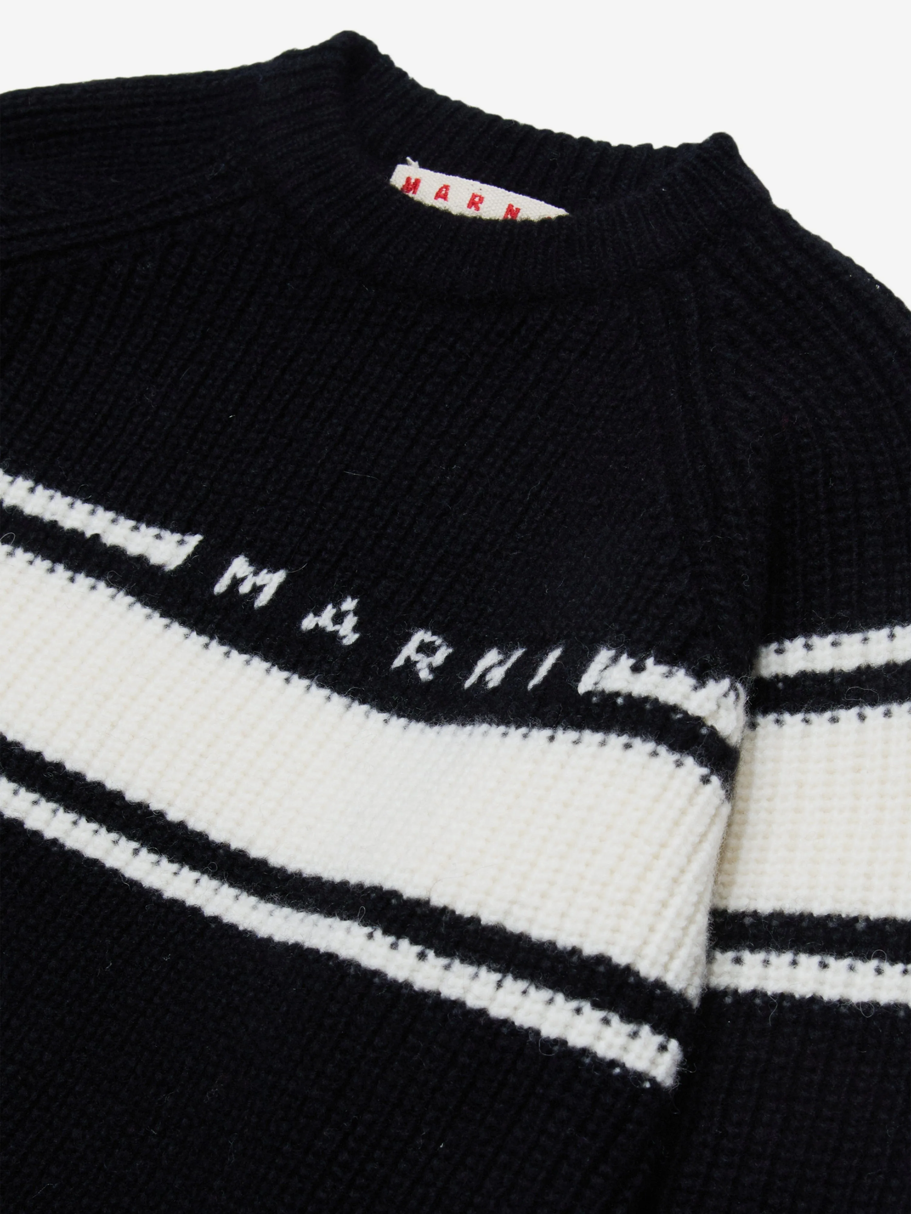 MARNI Kids Striped Jumper in Black