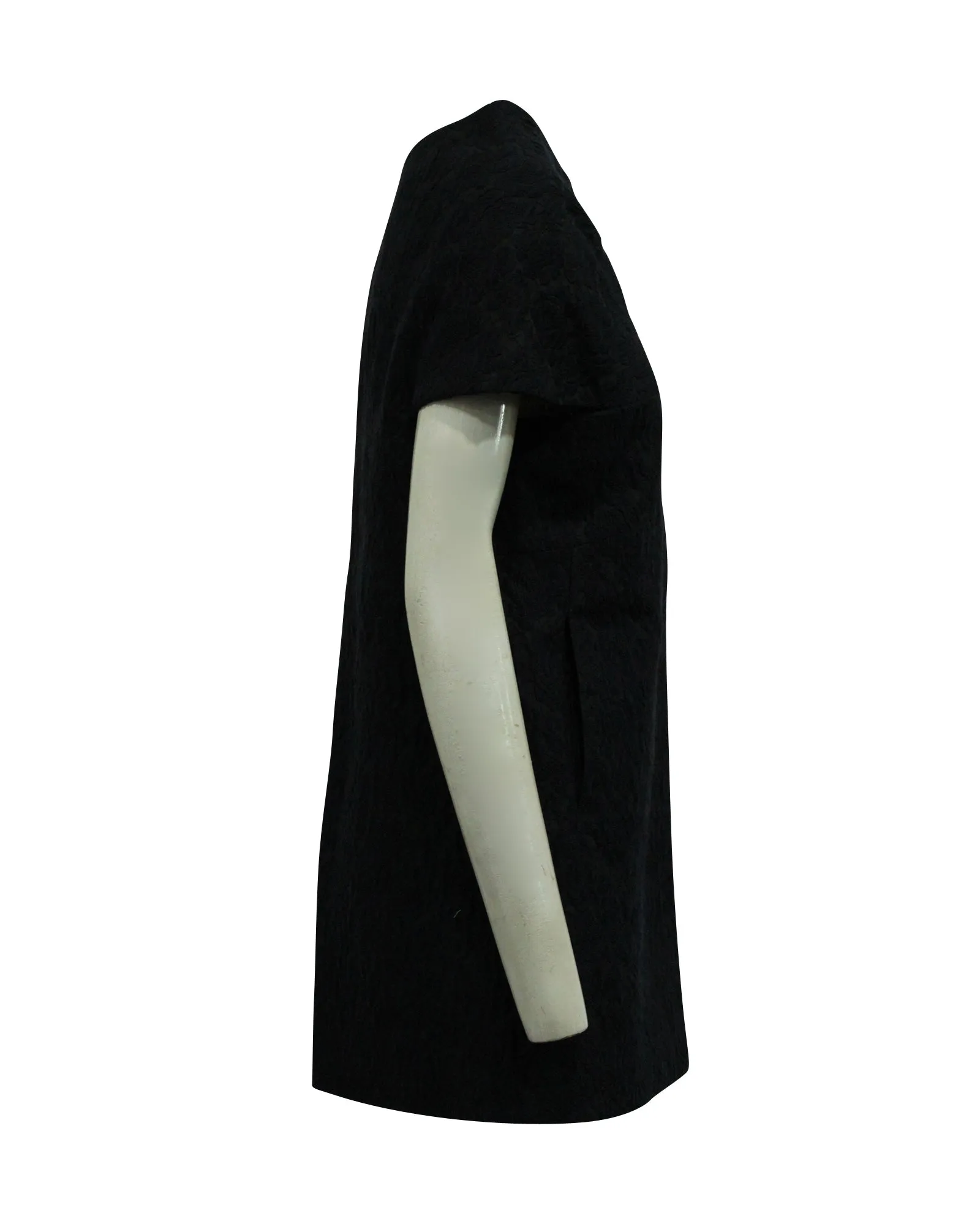 Marni Sleeveless Textured Coat in Navy Blue Wool