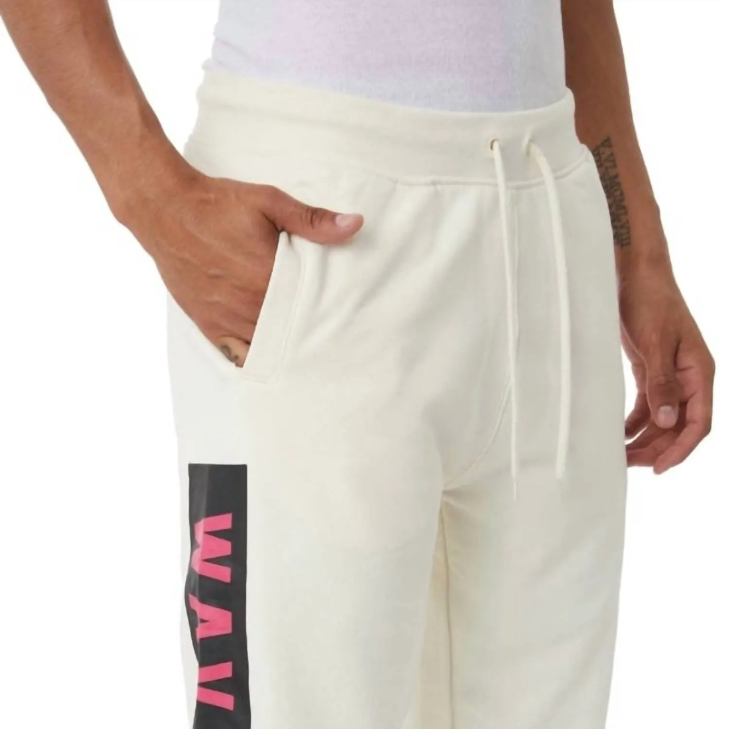 Men's Authentic Maggotty Sweatpants In Cream/blue-Black/pink