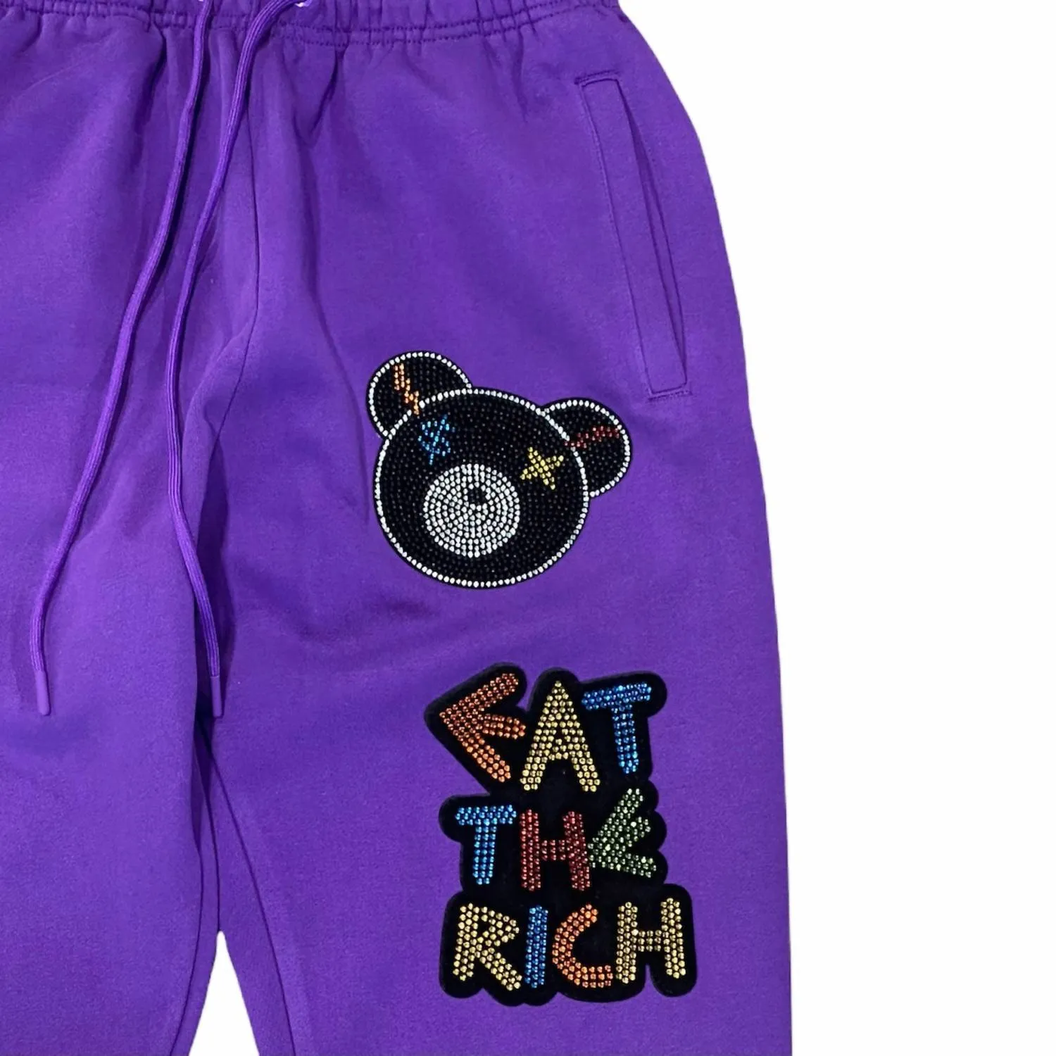 Men's Eat The Rich Bear Sweatpants In Purple
