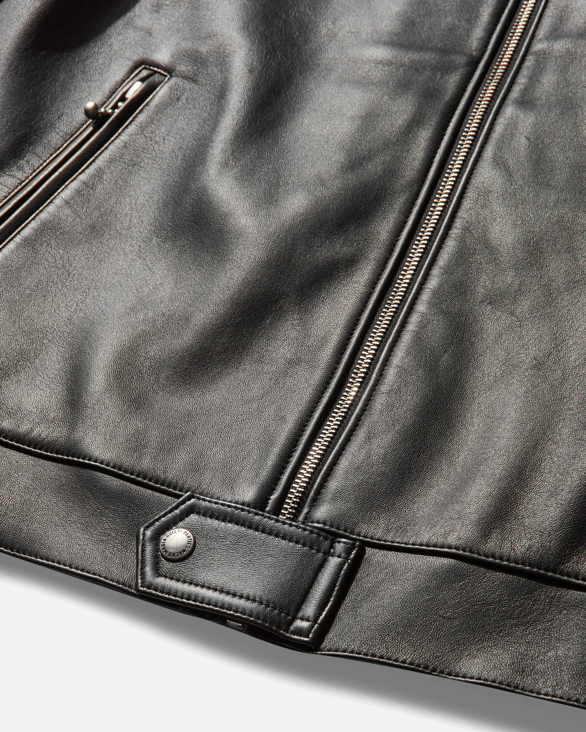 Men's Single Riders Leather Jacket (Type-2) Black