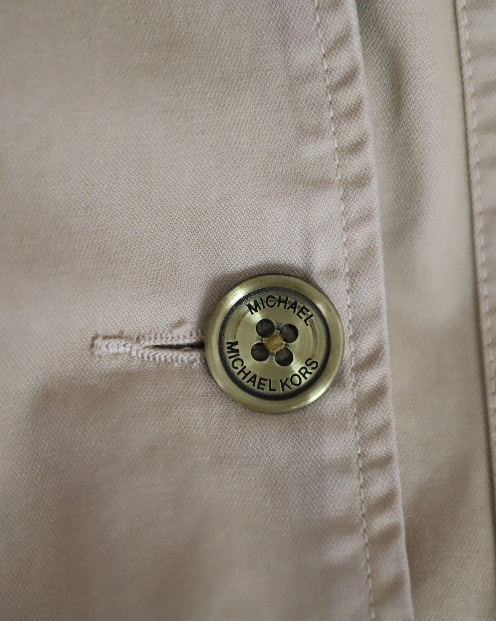 Michael Michael Kors Hooded Trench Coat in Beige Cotton