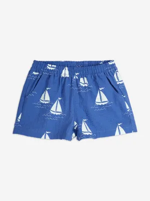 Mini Rodini Boys Sailing Boats AOP Shorts in Blue