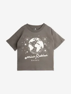 Mini Rodini Boys Society T-Shirt in Grey