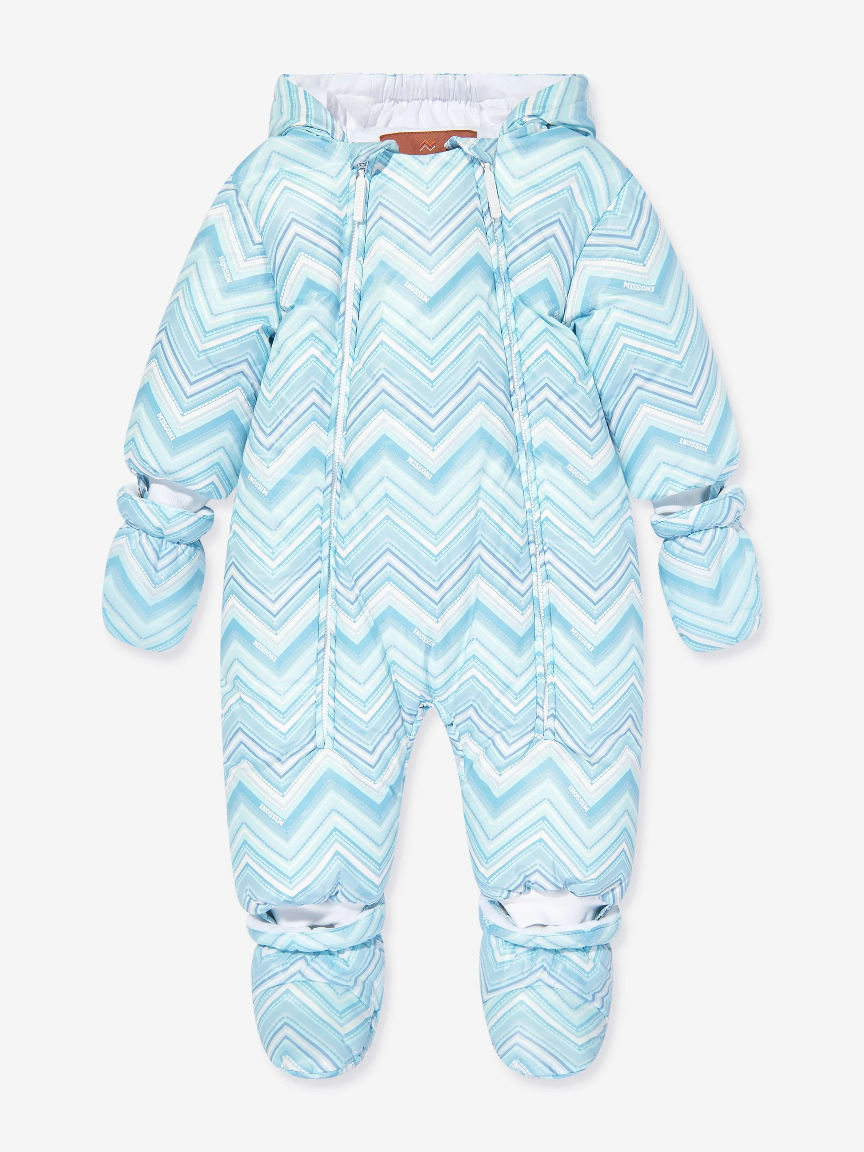 Missoni Baby Boys Zigzag Snowsuit in Blue