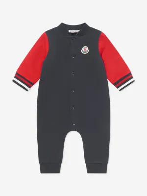 Moncler Enfant Baby Boys Logo Romper in Navy