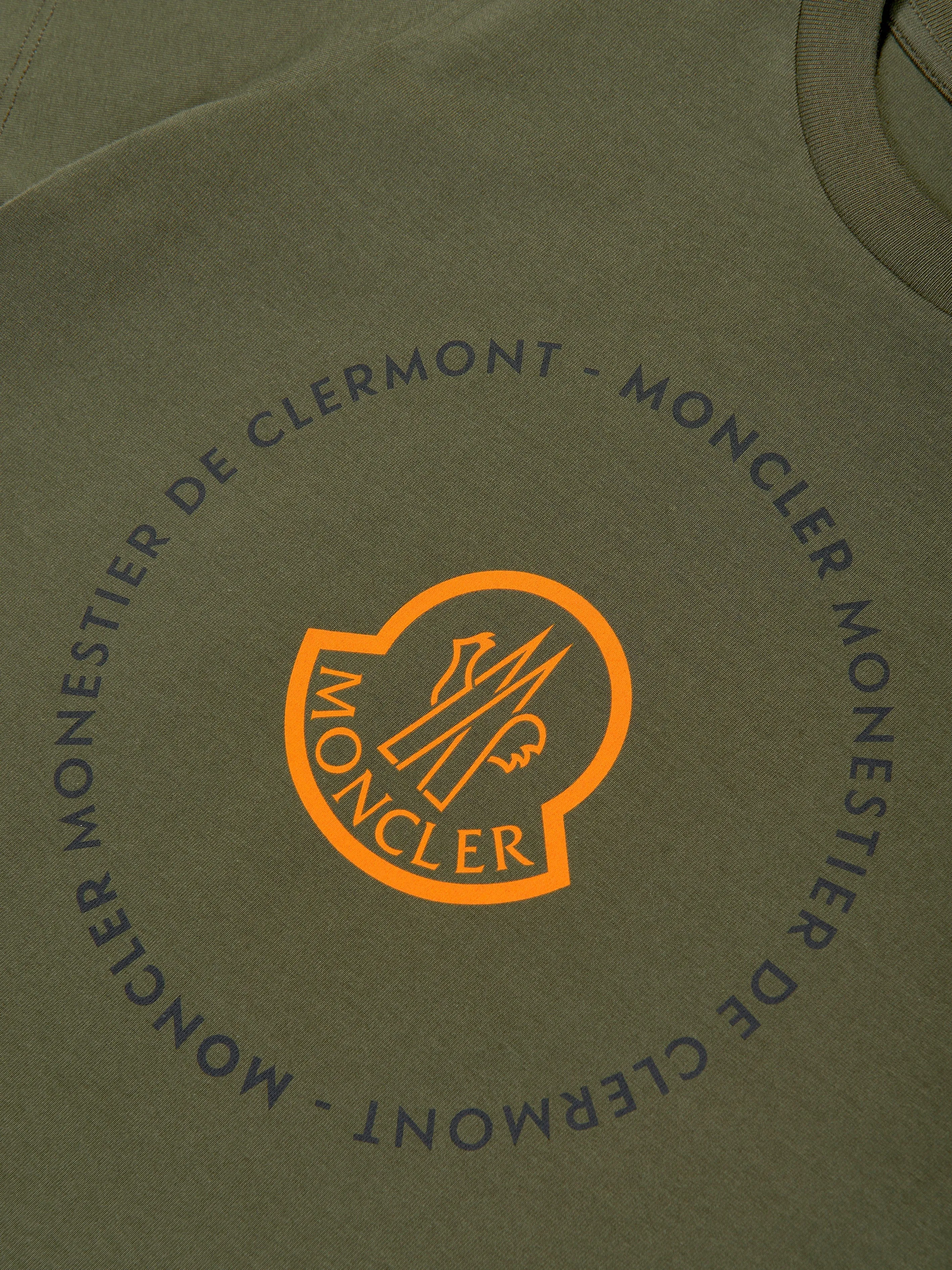 Moncler Enfant Boys Logo Print T-Shirt in Green