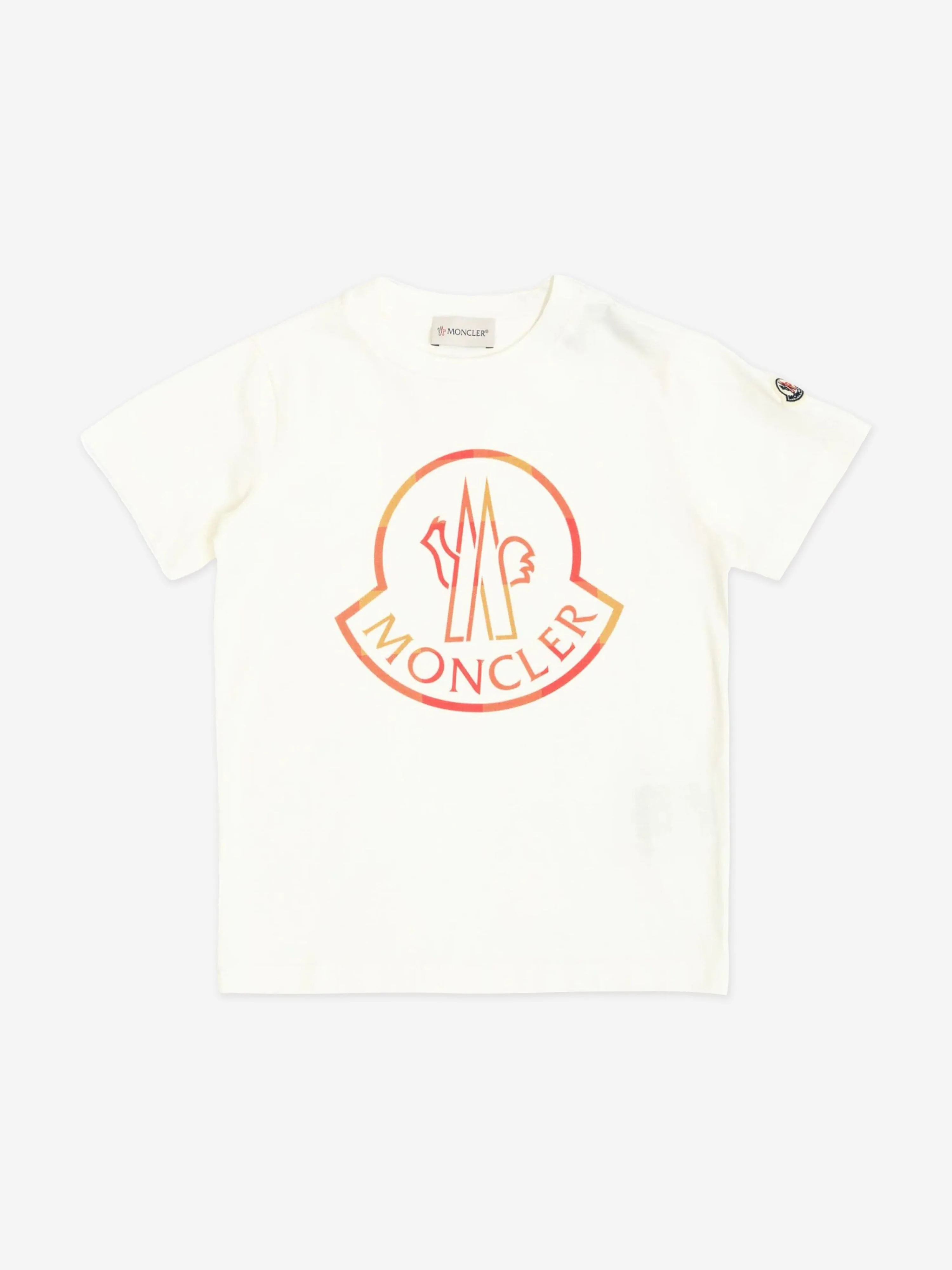 Moncler Enfant Boys Logo T-Shirt in White