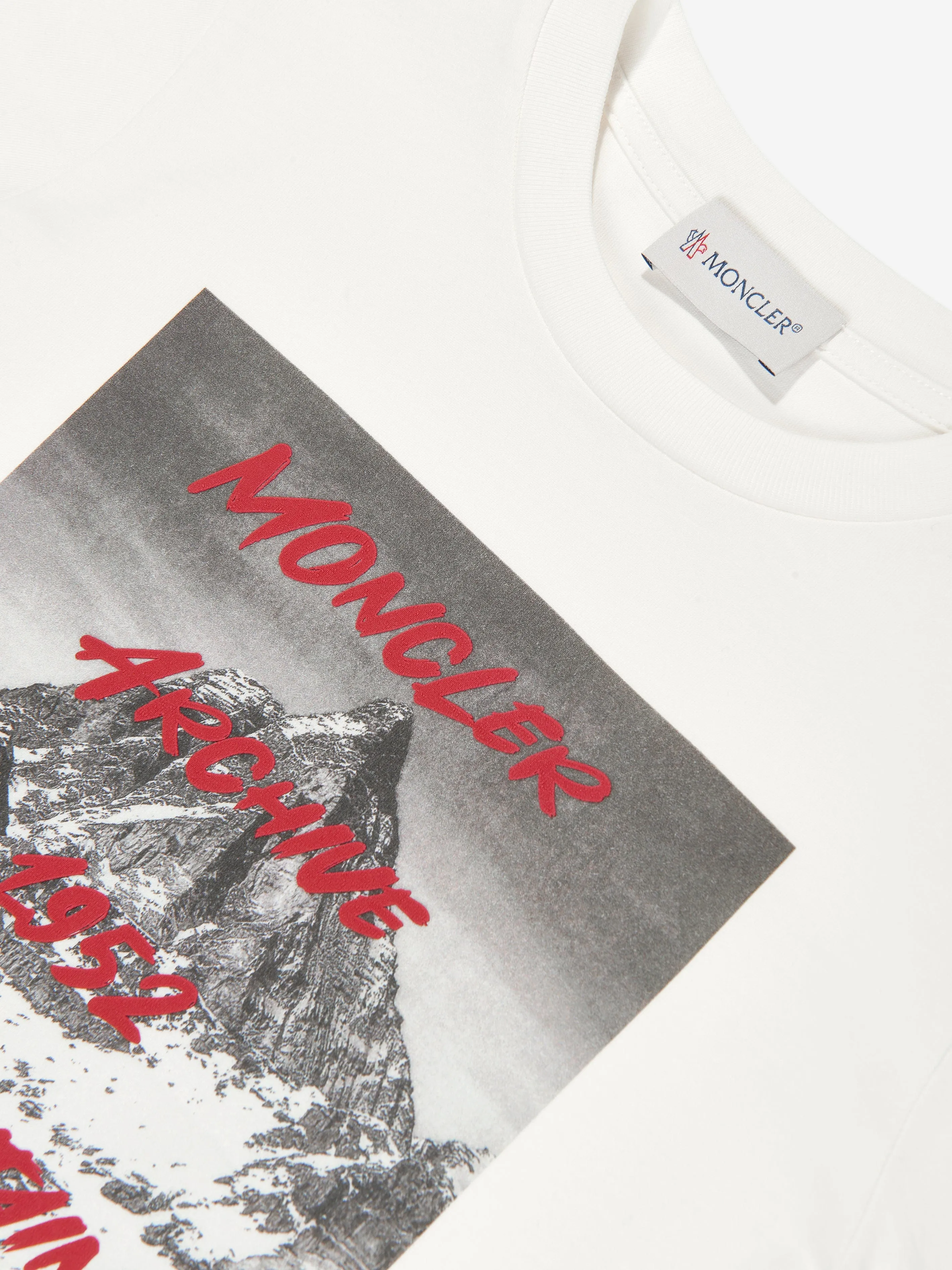 Moncler Enfant Boys Logo T-Shirt in White