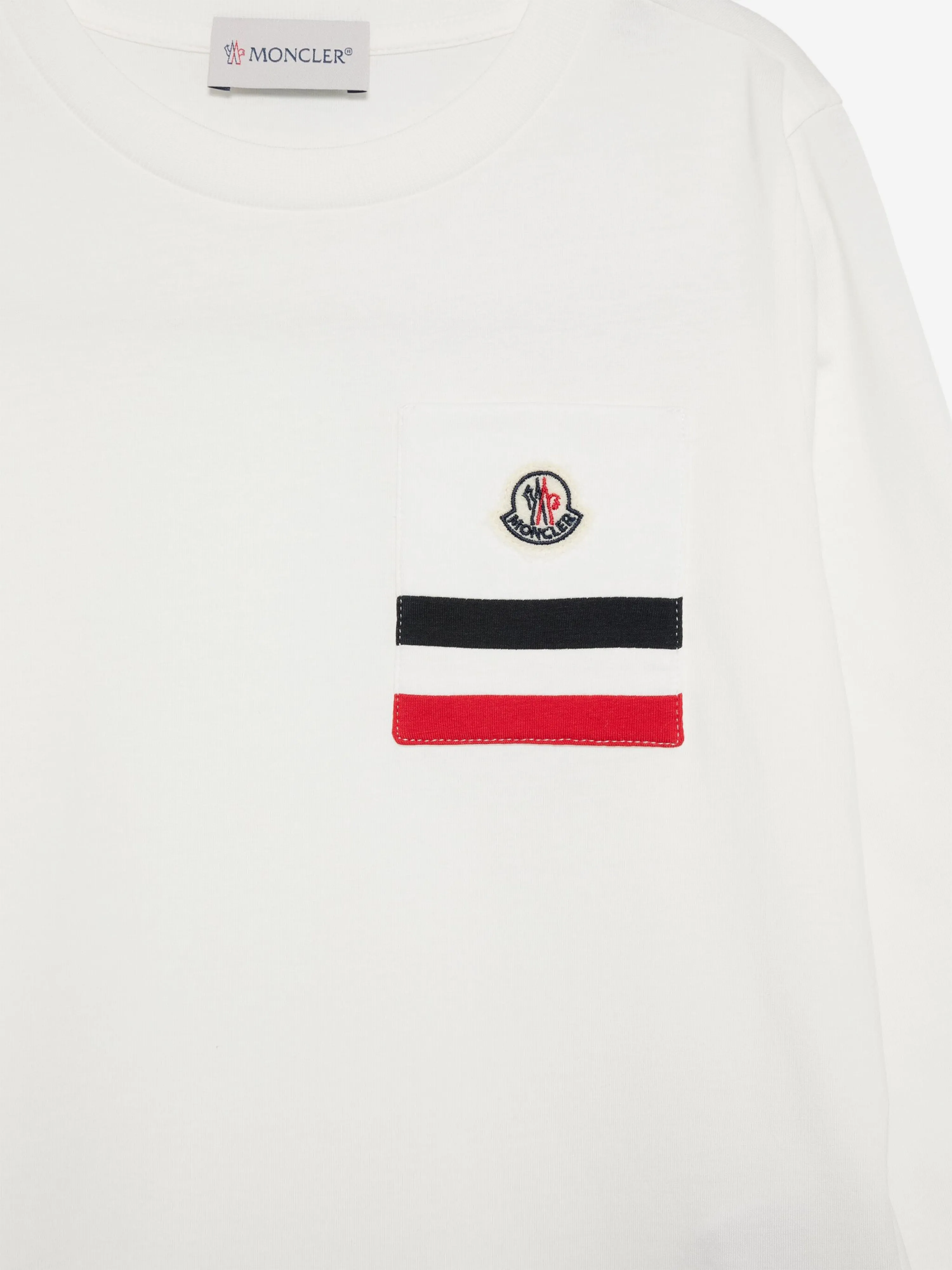 Moncler Enfant Boys Long Sleeve Logo T-Shirt in White
